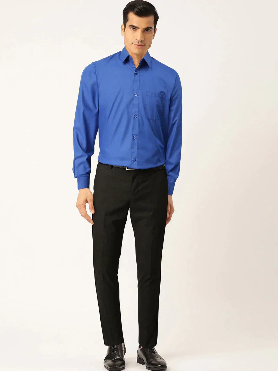 Men's Cotton Solid Royal Blue Formal Shirt's - Taantav