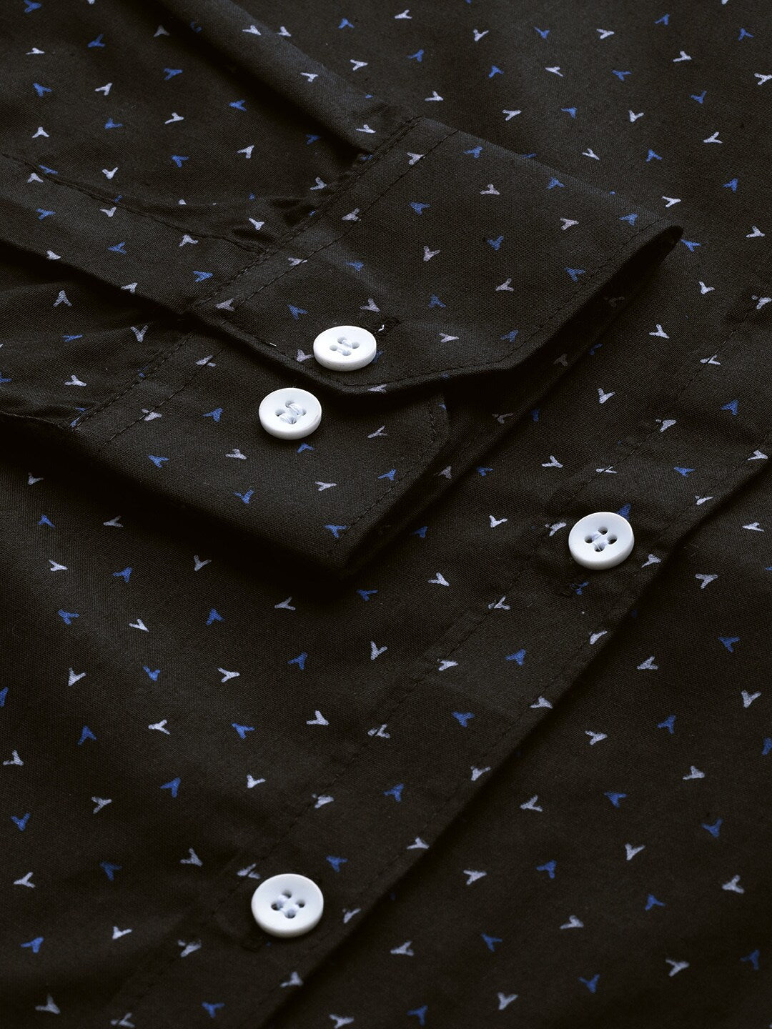 Men's Black Cotton Printed Formal Shirts - Taantav