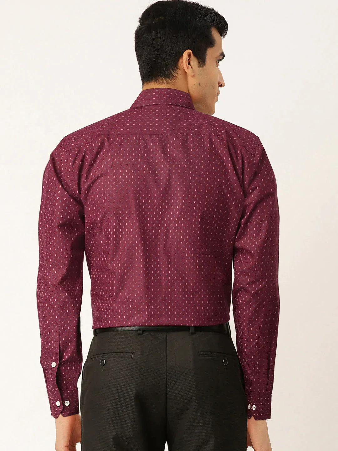 Men's Purple Cotton Printed Formal Shirts - Taantav