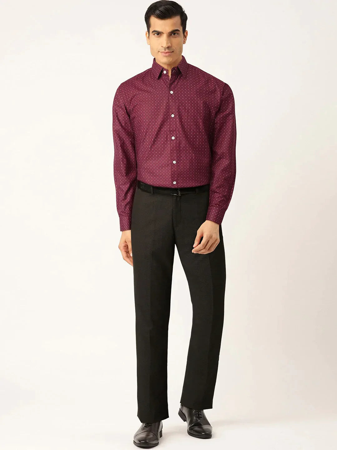 Men's Purple Cotton Printed Formal Shirts - Taantav