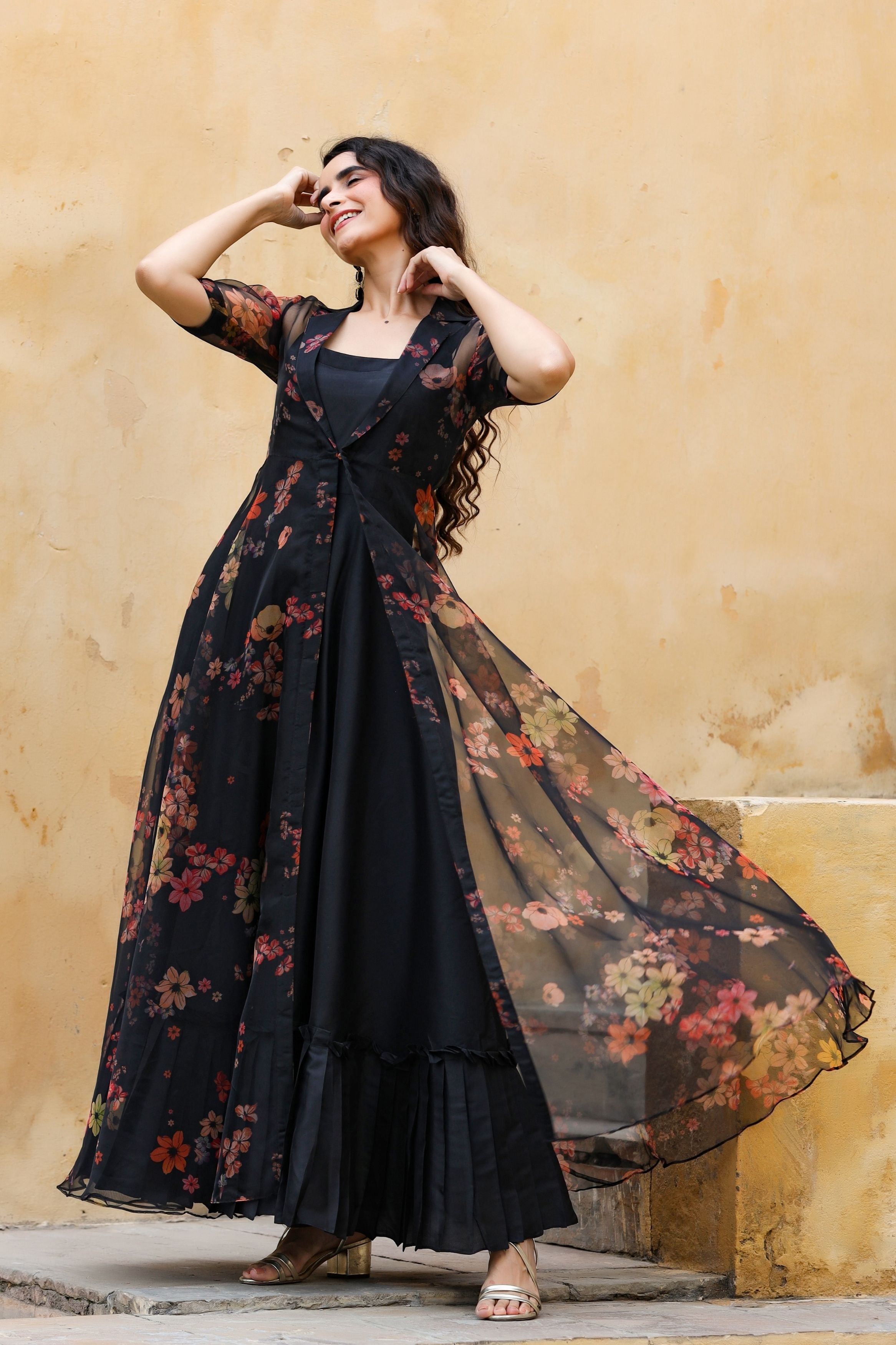 Women's Dazzle Black Evening Dress-Gillori USA