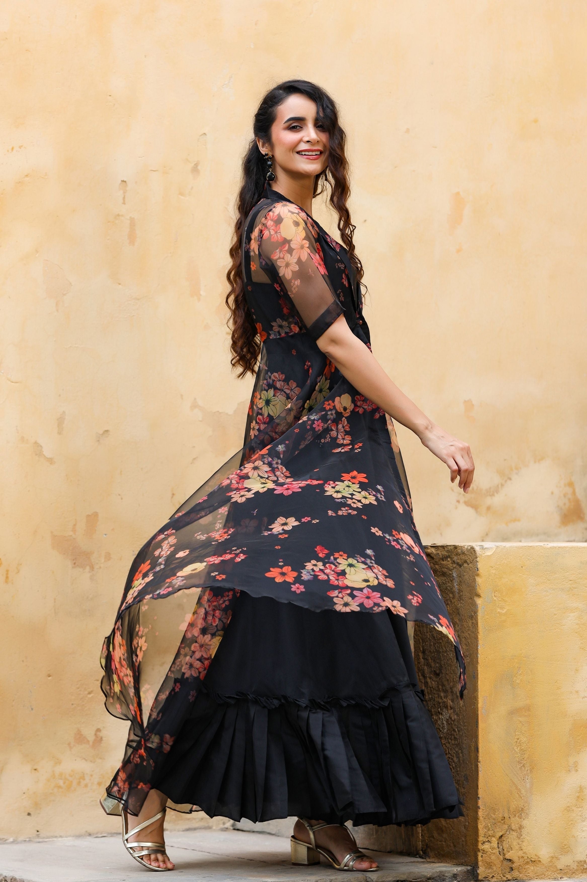 Women's Dazzle Black Evening Dress-Gillori USA