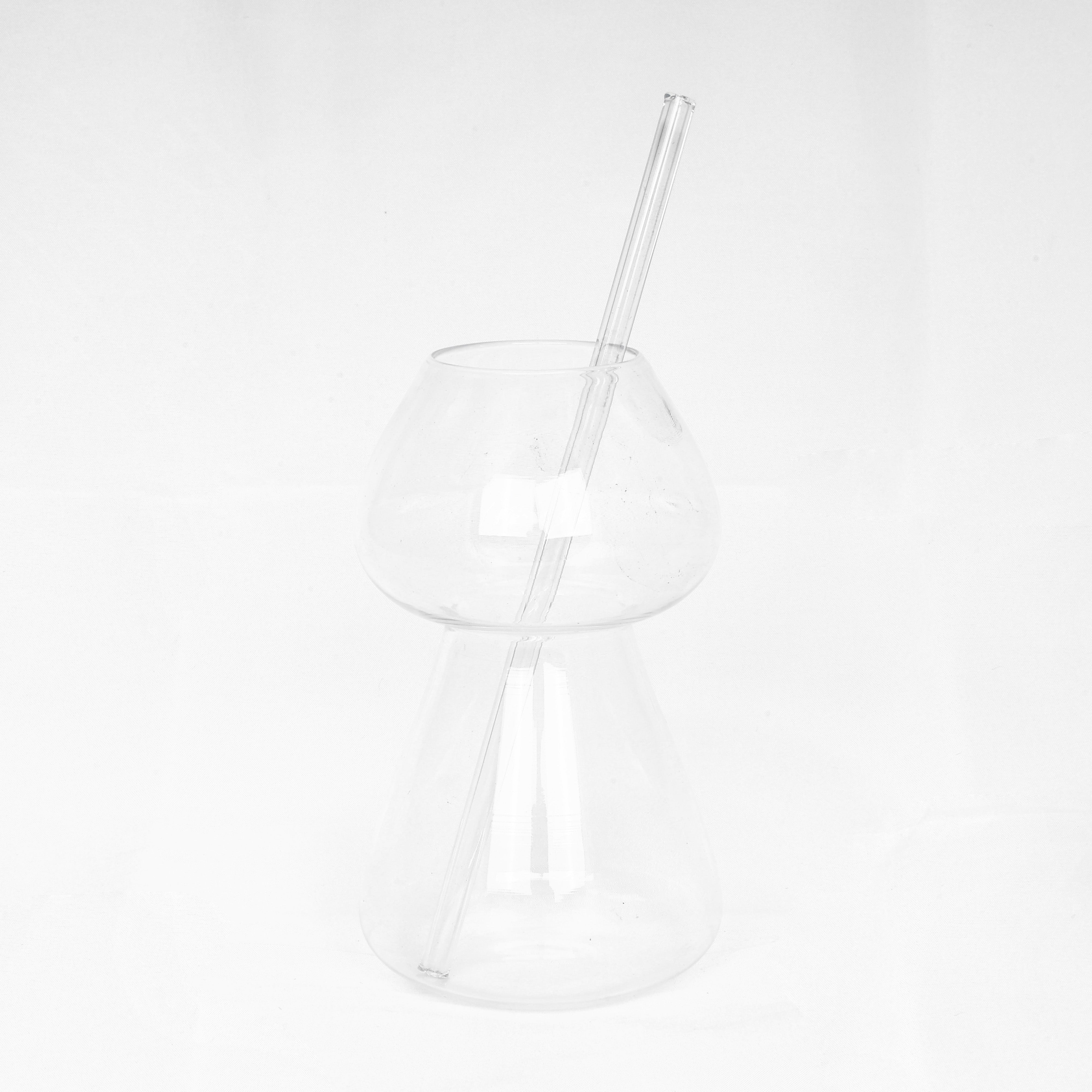 Glass Tumbler with Reusable Straw