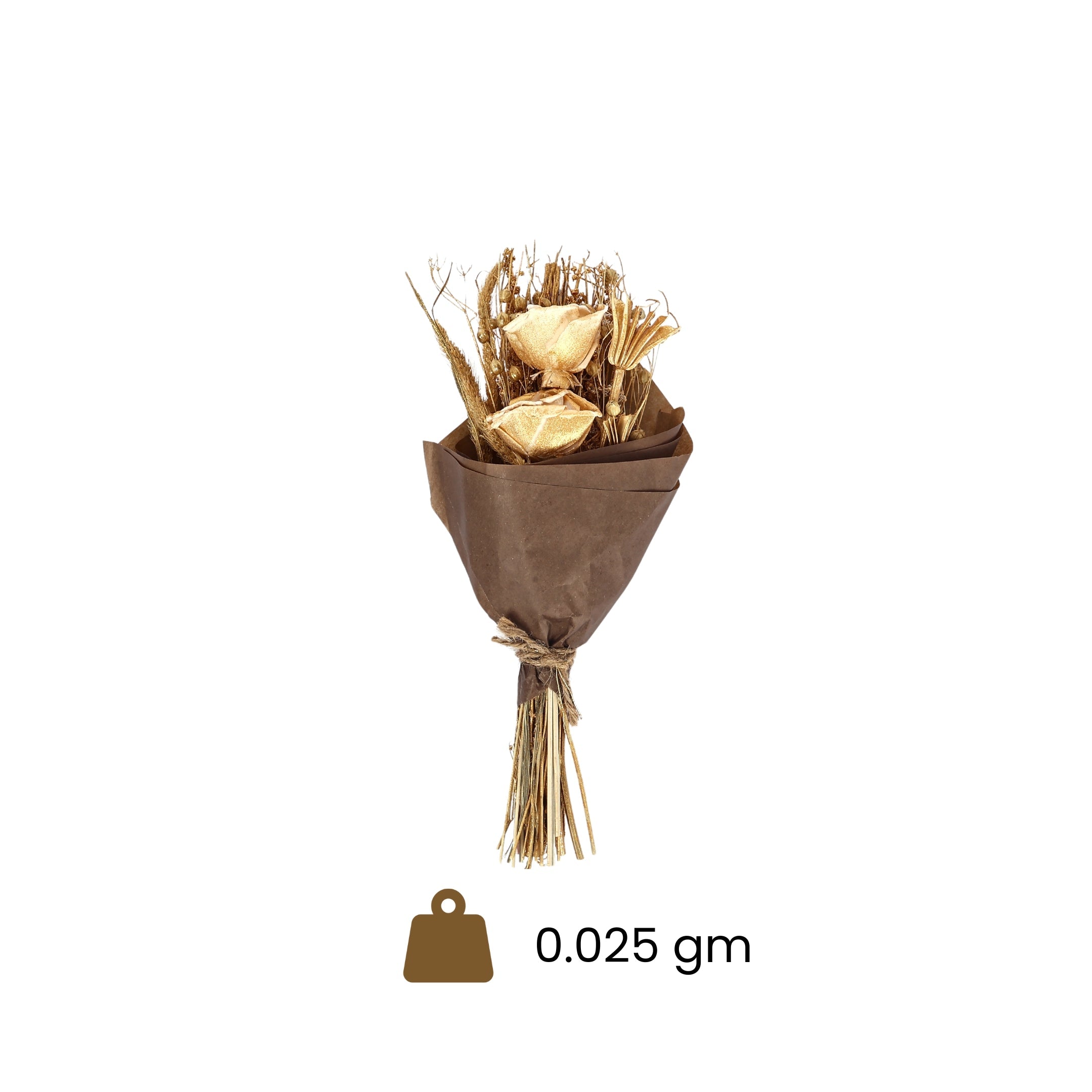 Golden Shimmering Dried Botanical Bouquet for Gifting