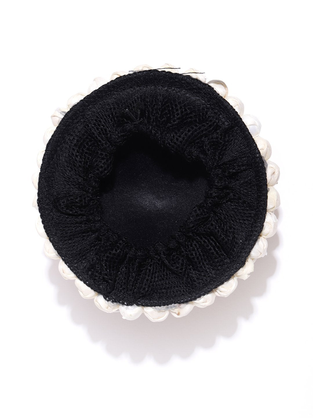 Women's  Artificial Yellow Rose And Off-White Buds Bun maker Hair Accessories