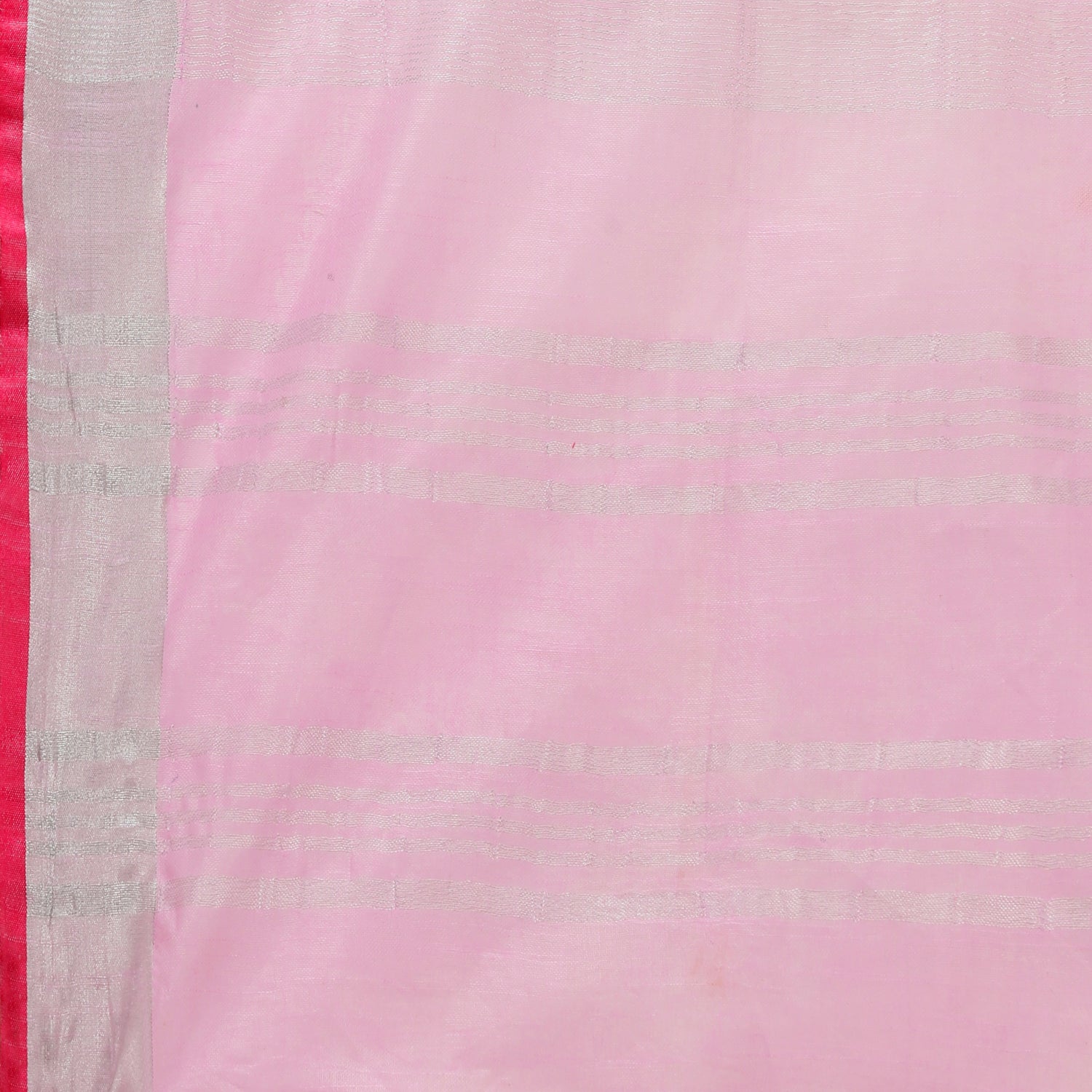 Women's self Woven Solid Textured Daily Wear Cotton Linen Sari With Blouse Piece (Light Pink) - NIMIDHYA