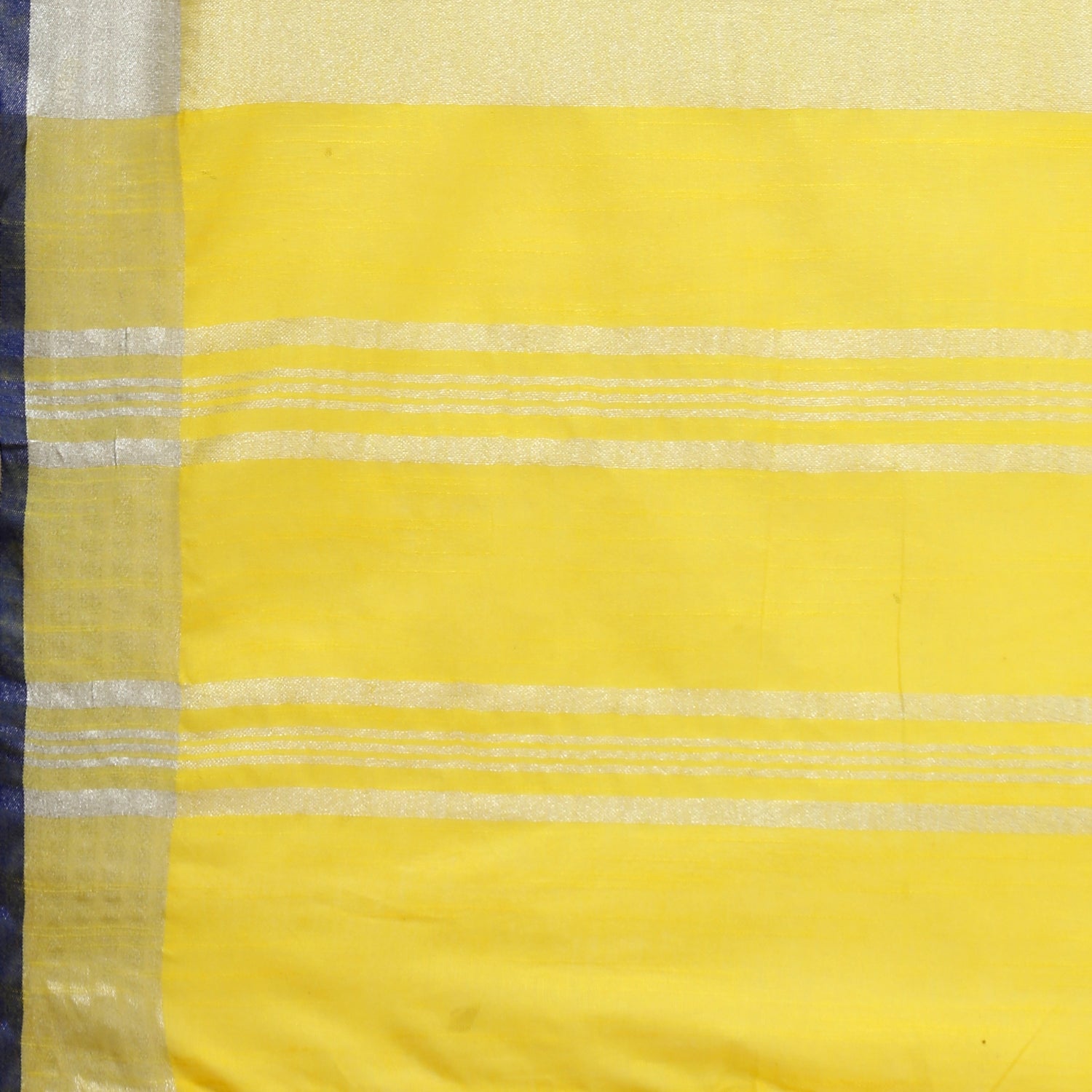 Women's self Woven Solid Textured Daily Wear Cotton Linen Sari With Blouse Piece (Yellow) - NIMIDHYA