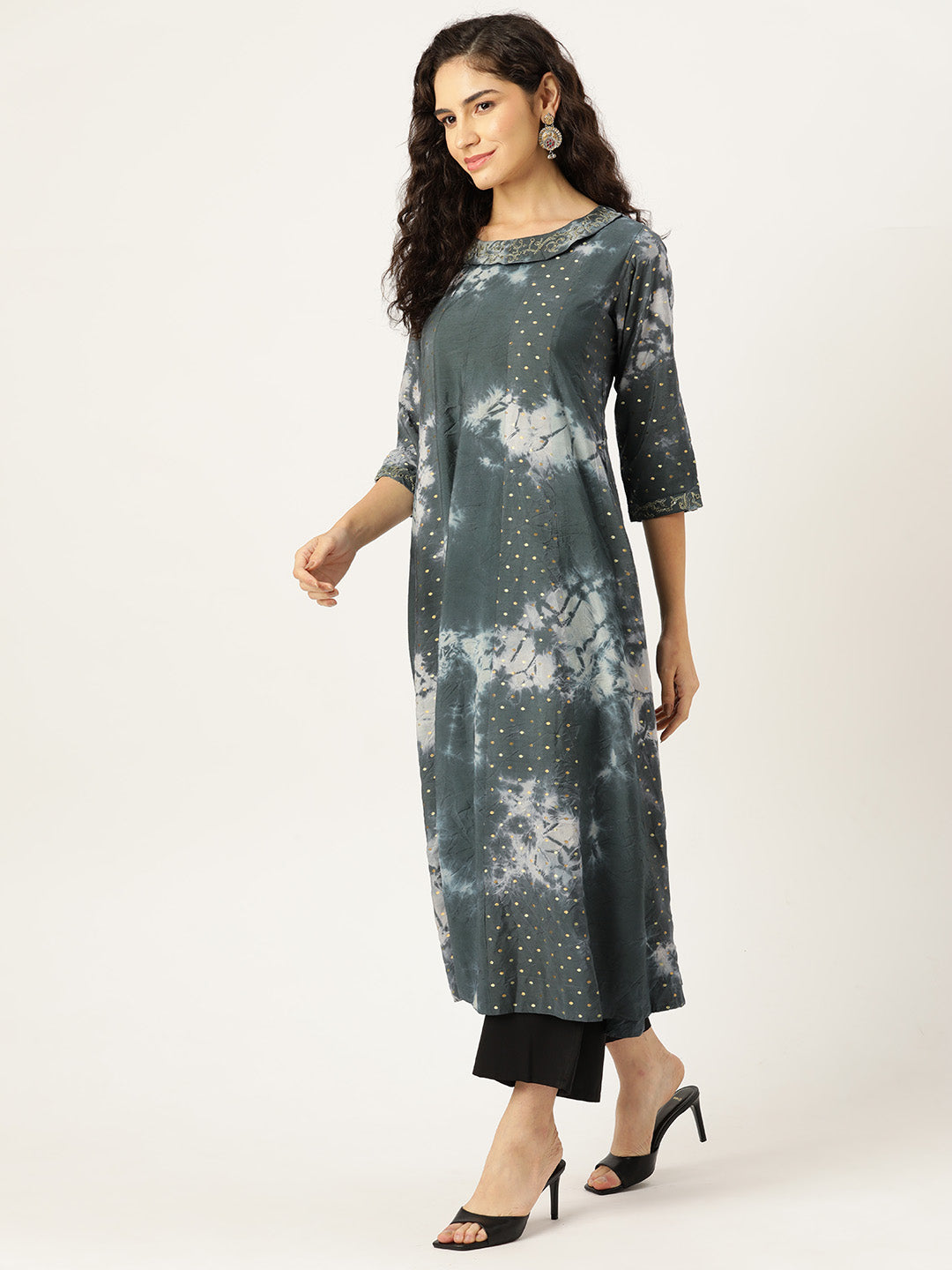 Women's Flared A-Line Dress (Grey) - VAABA USA