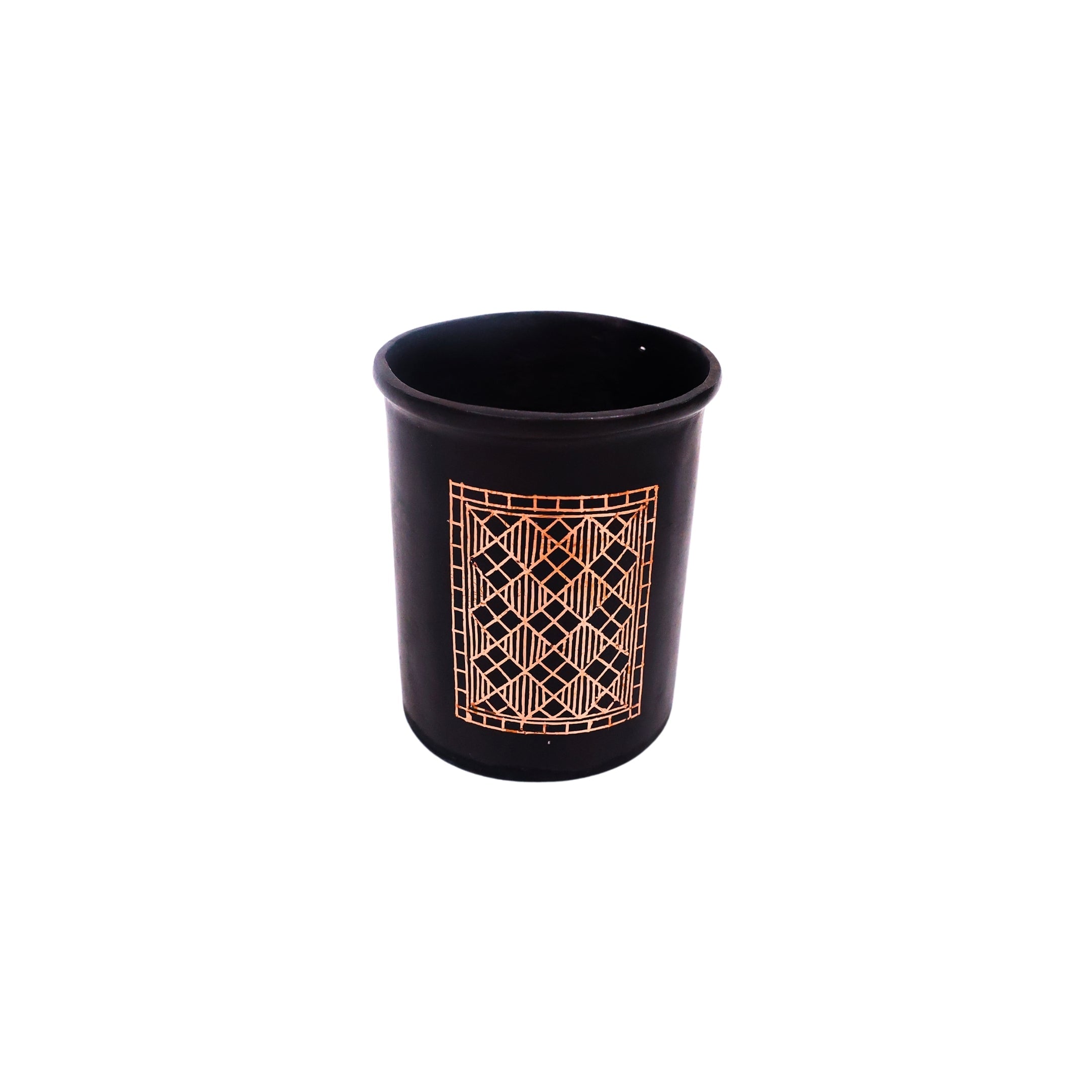 Black Pen Stand - Bidri Art - Copper Inlay Work - Natriel