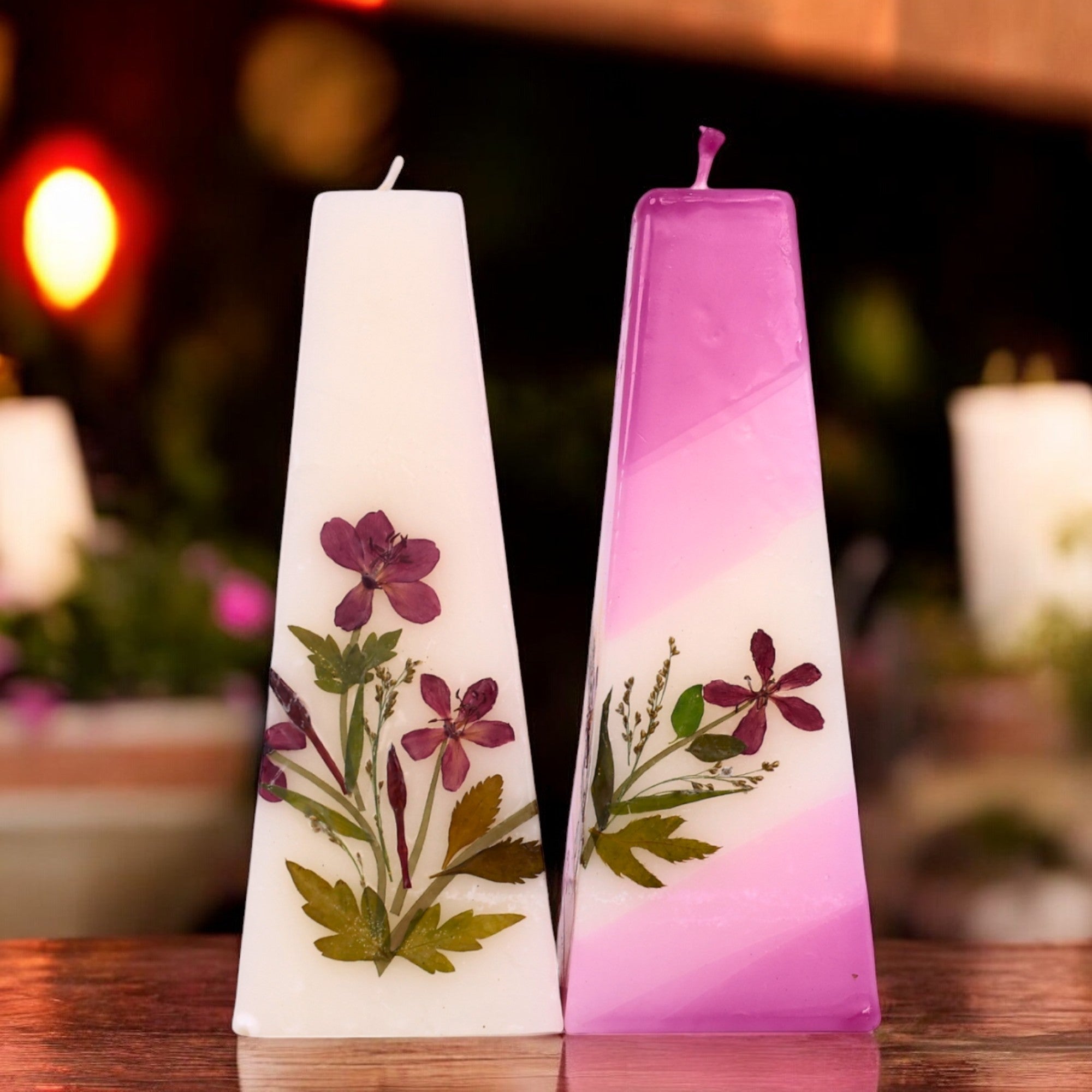 Eco-Friendly Soy Wax Scented Pillar Candles - Set of 2 - Natriel