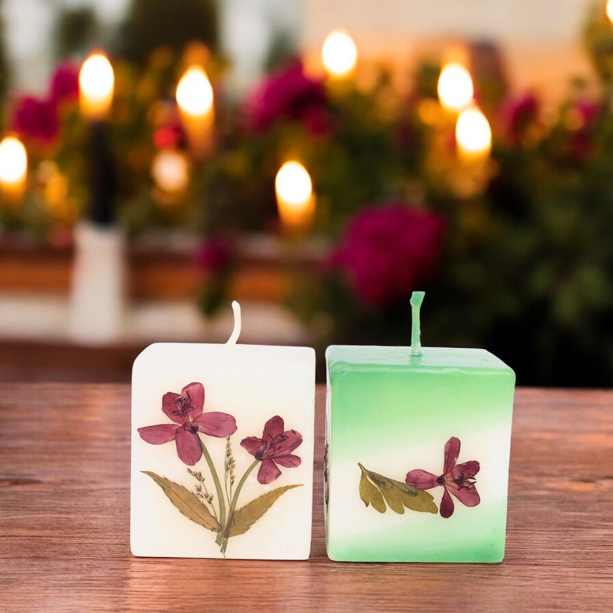 Eco-friendly Soy Wax Scented Pillar Candle - Set of 2 - Natriel