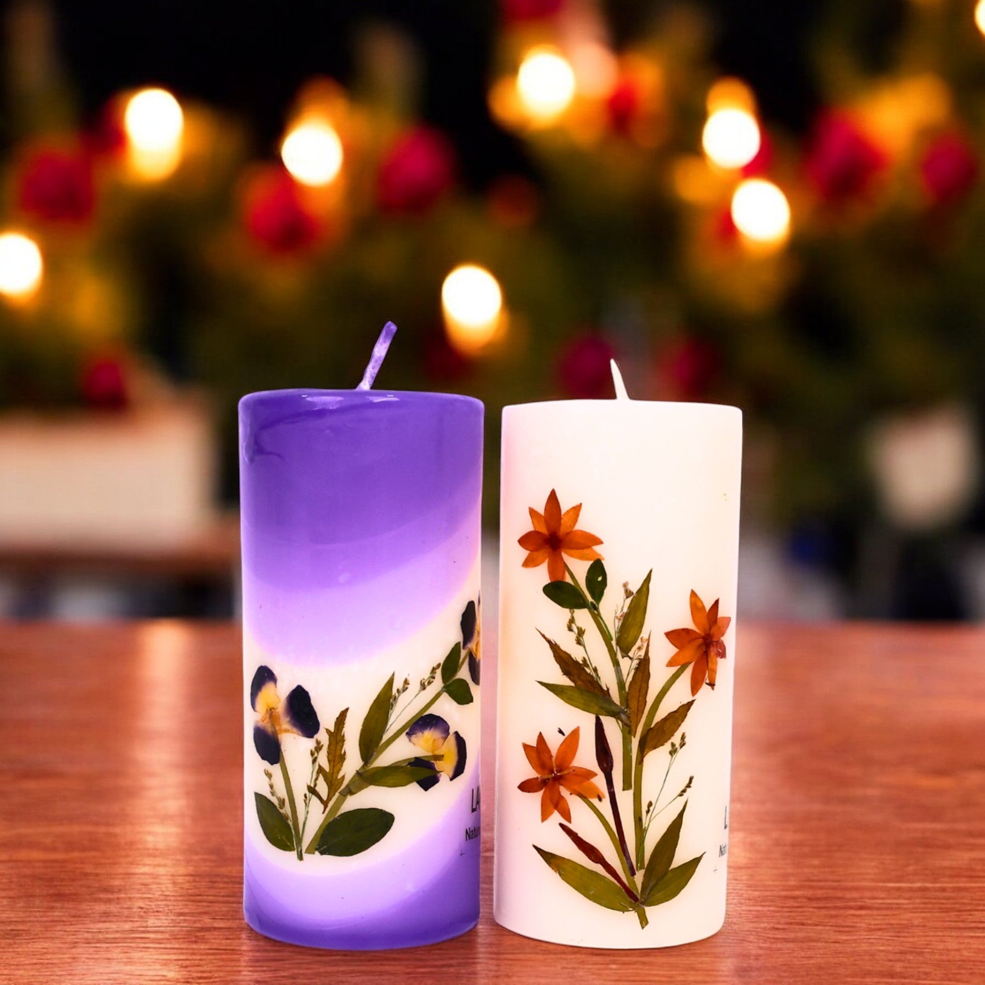 Eco-friendly Soy Wax Scented Pillar Candles - Set of 2 - Natriel