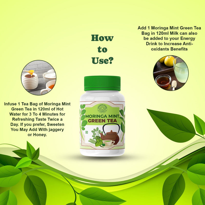 Herbal-Mint Green Tea - Refresh And Revitalize With Nature'S Best Brew 20 Teabag - Jayshankar Ayurved