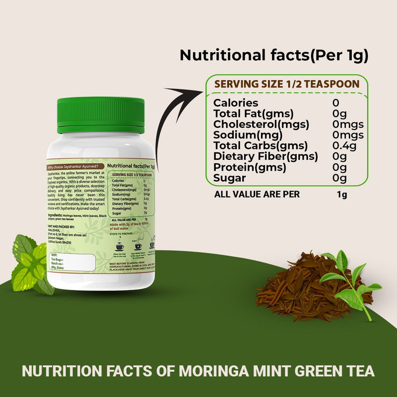 Herbal-Mint Green Tea - Refresh And Revitalize With Nature'S Best Brew 20 Teabag - Jayshankar Ayurved