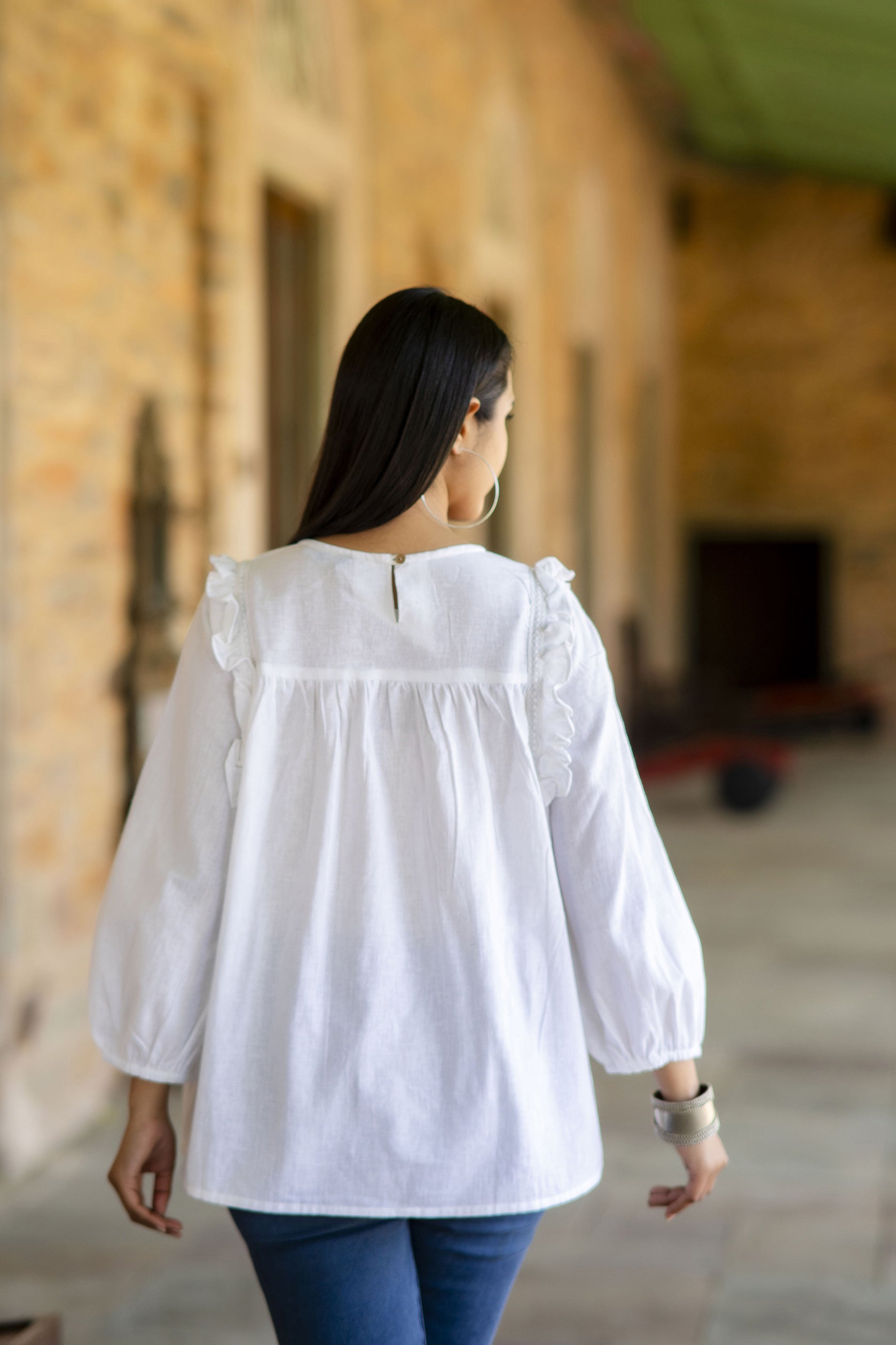 Women's White Straight Tunic - Taantav