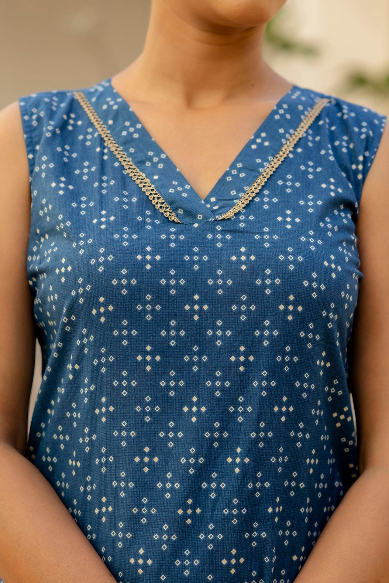 Women's Blue Printed Straight Kurta With Trouser And Dupatta - Taantav