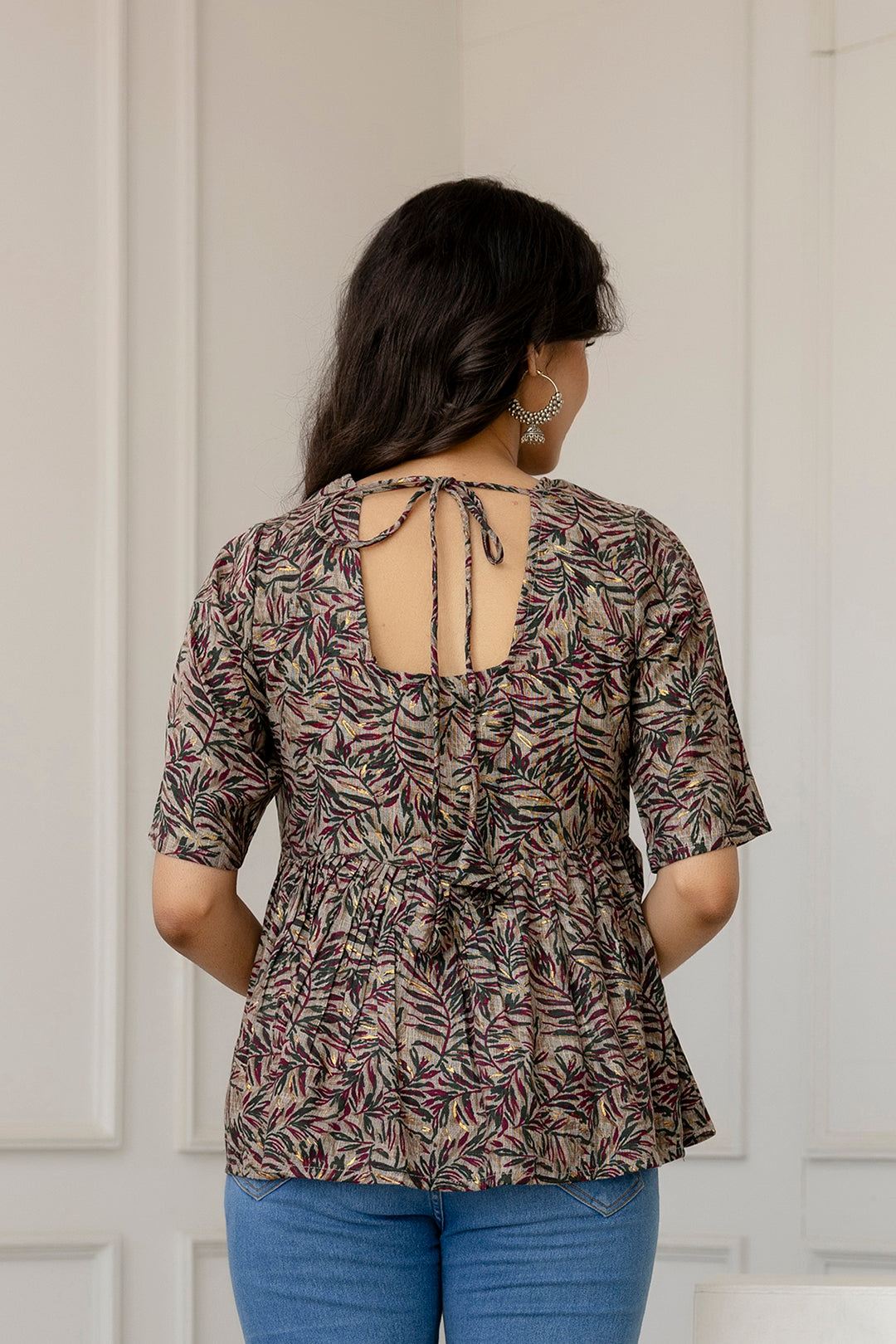 Women's Multi Printed Peplum Tunic - Taantav