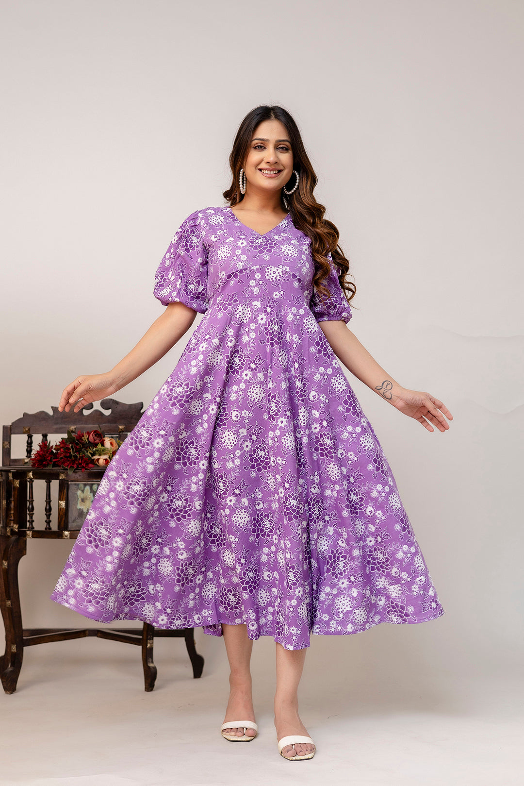 purple cotton dress womens Buy Purple Solid Cotton Fit And Flare One Piece Dress Online in USA at $22.00