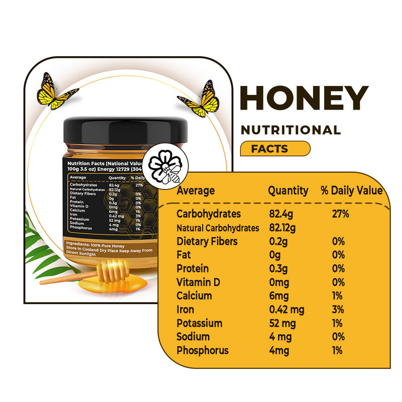 Honey - Nature'S Treasures With Raw, , And Organic Honey (250 Gram)
