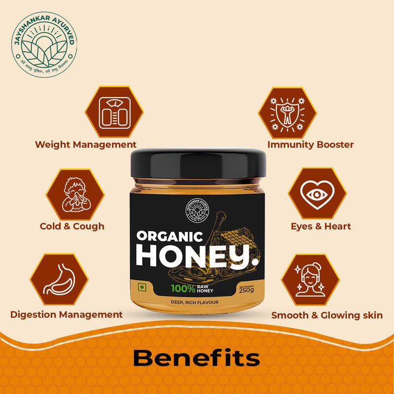 Honey - Nature'S Treasures With Raw, Pure, And Organic Honey (250 Gram) - Jayshankar Ayurved