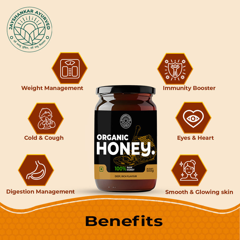 Honey - Nature'S Treasures With Raw, Pure, And Organic Honey (500 Gram) - Jayshankar Ayurved