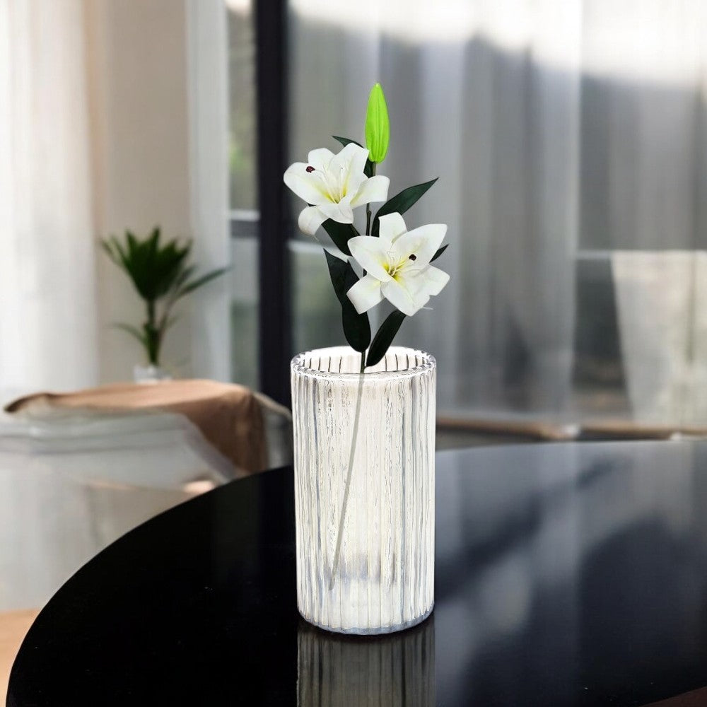 Handcrafted Decorative Glass Flower Vase—Grey