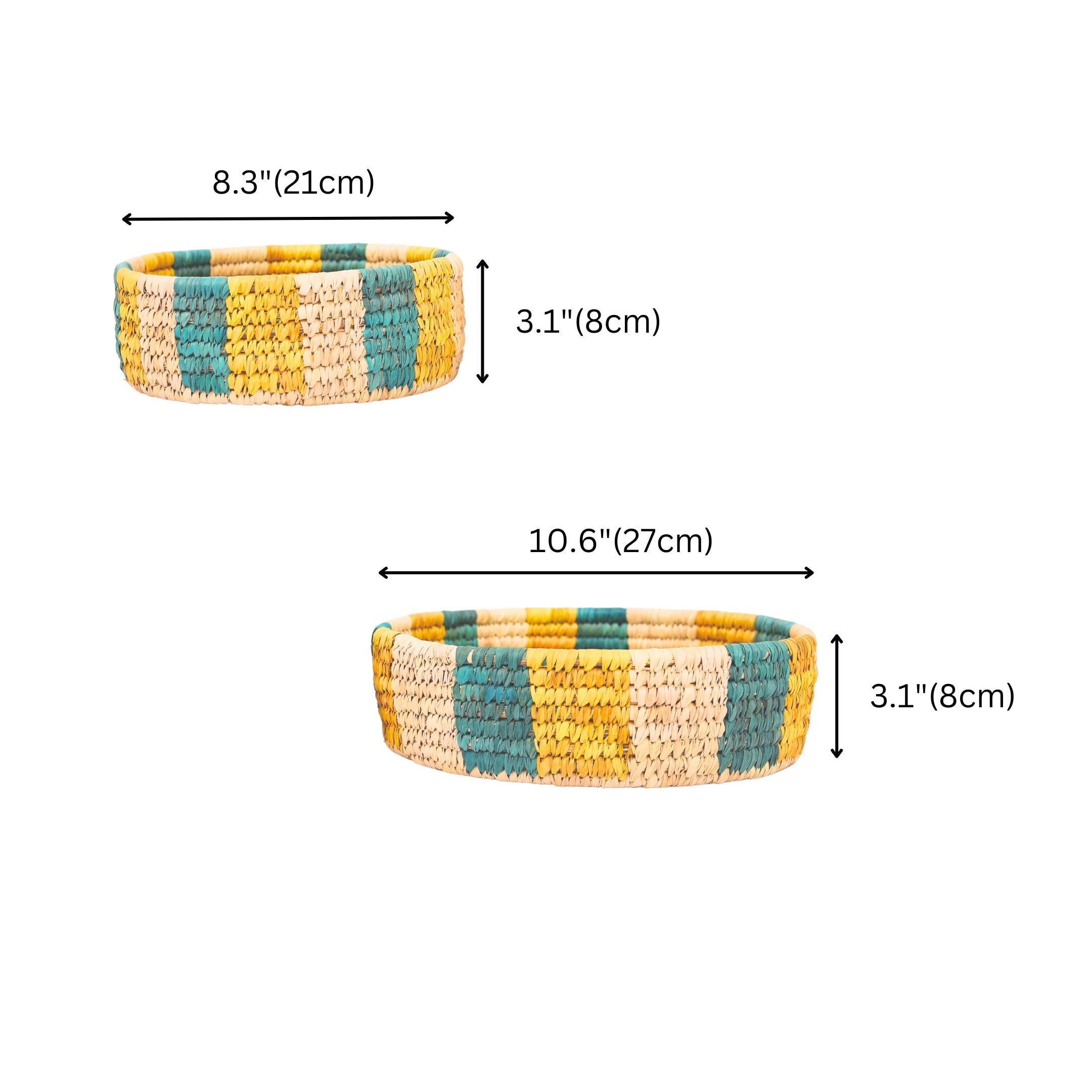 Handcrafted Sabai Grass Round Storage Baskets – Set of 2