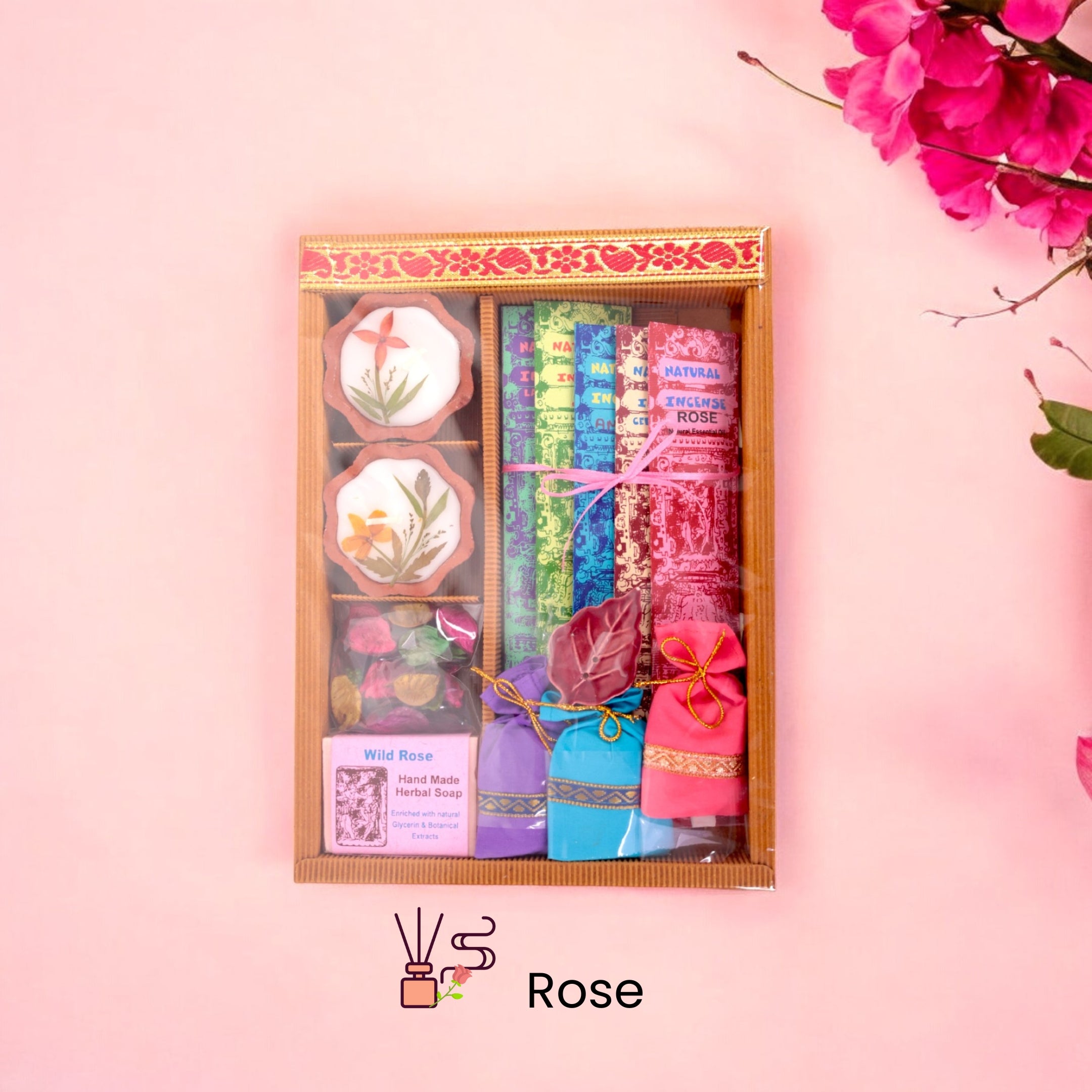 Handmade Candle and Incense Gift Box – Set of 5
