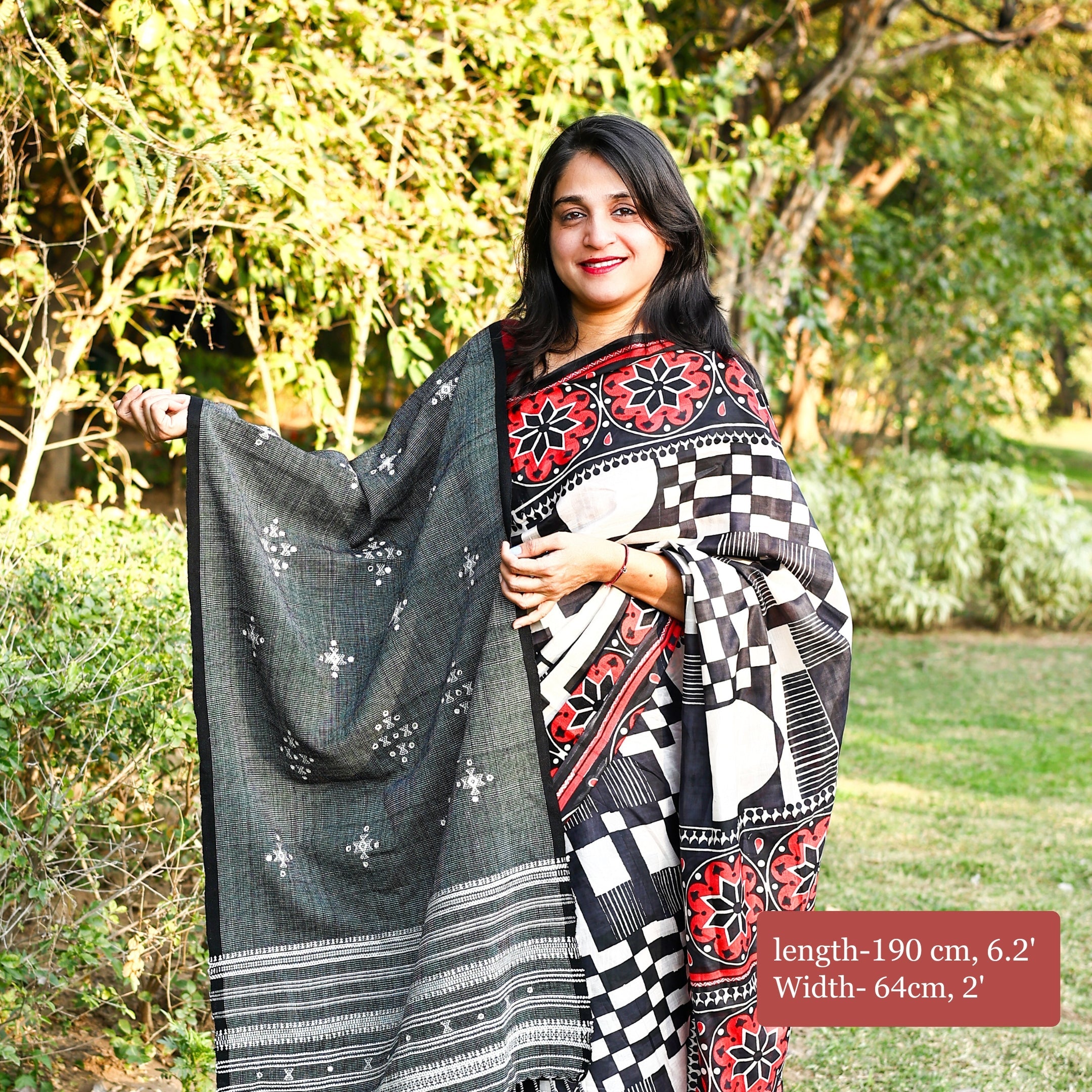 Handwoven Black and Grey Kutchi Bhujodi Stole