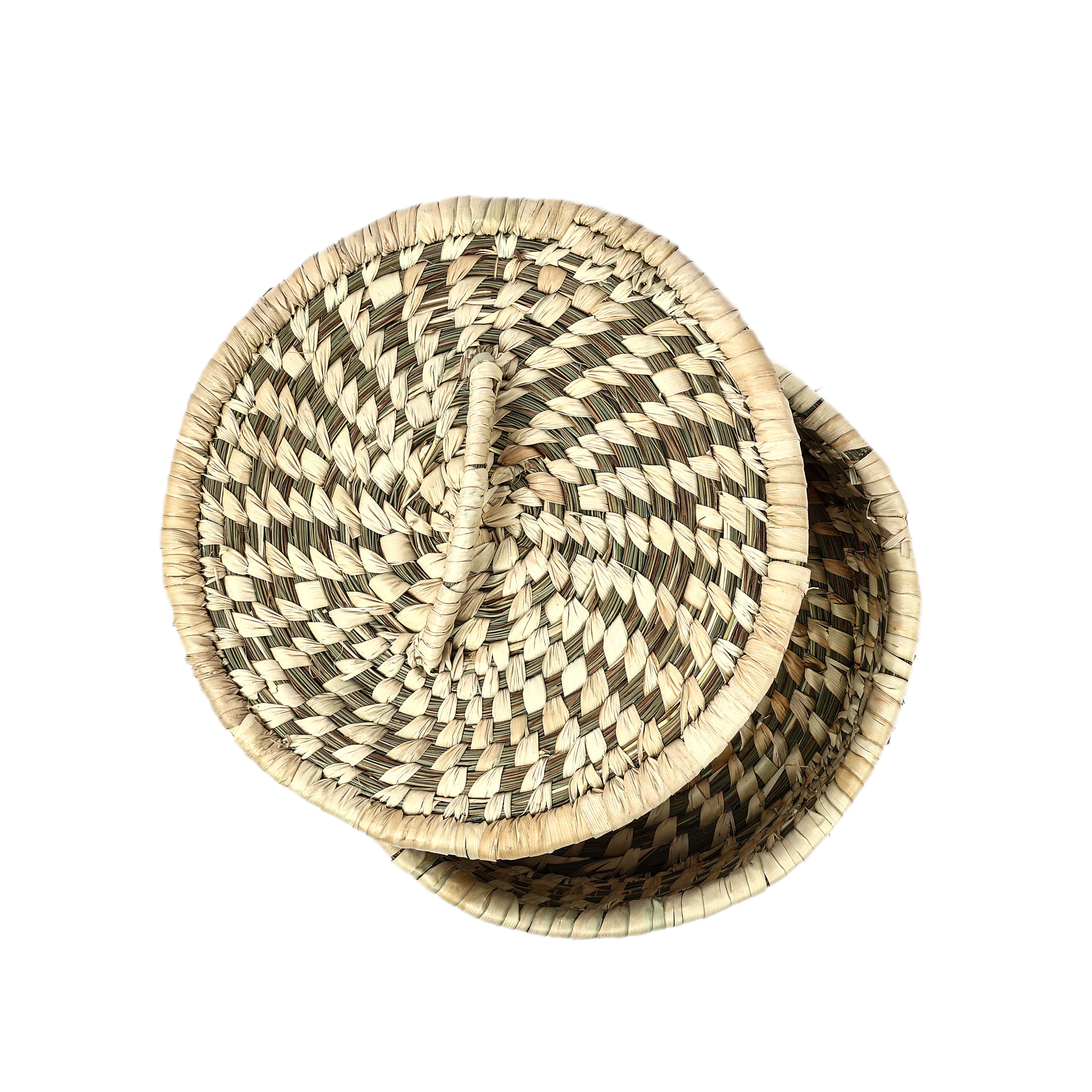 Handwoven Sabai Grass Chapati Box with Handle