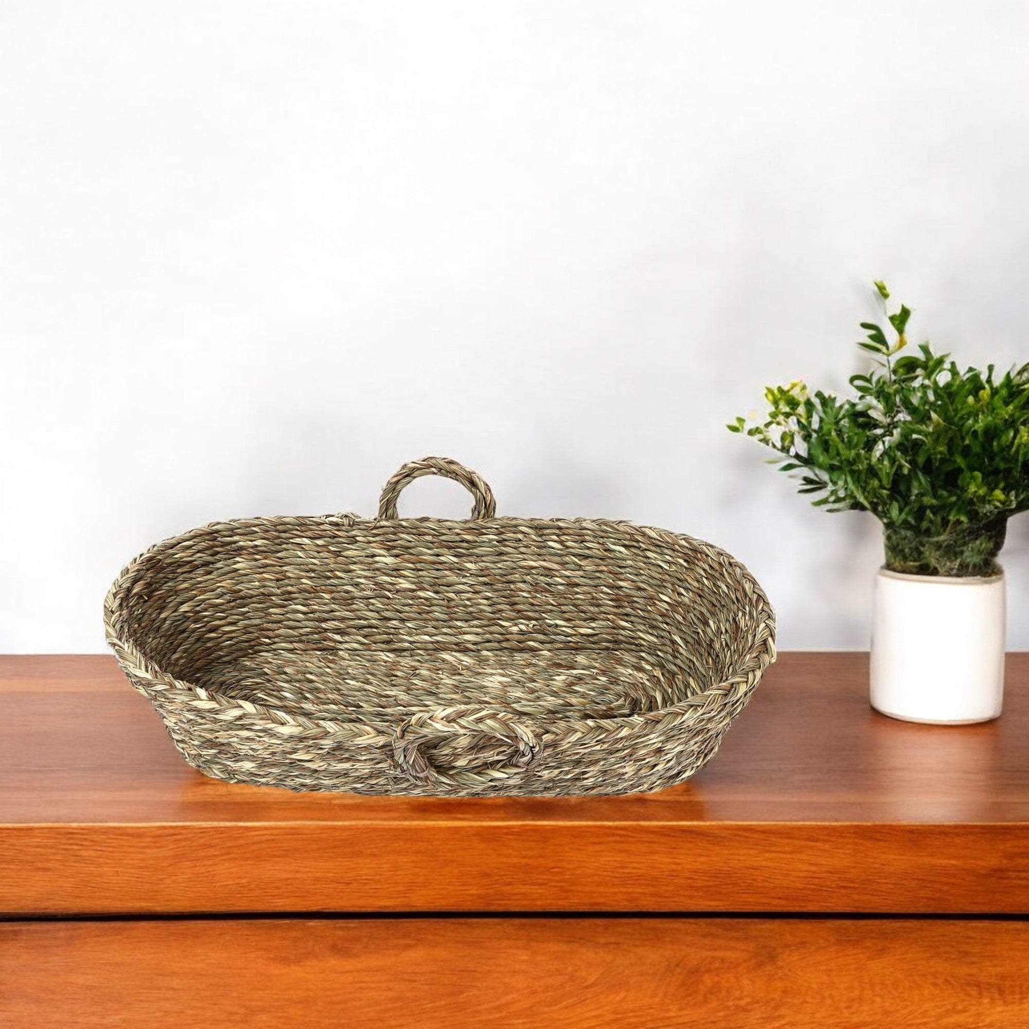 Handwoven Sabai Grass Fruit/Vegetable Basket—Natural 