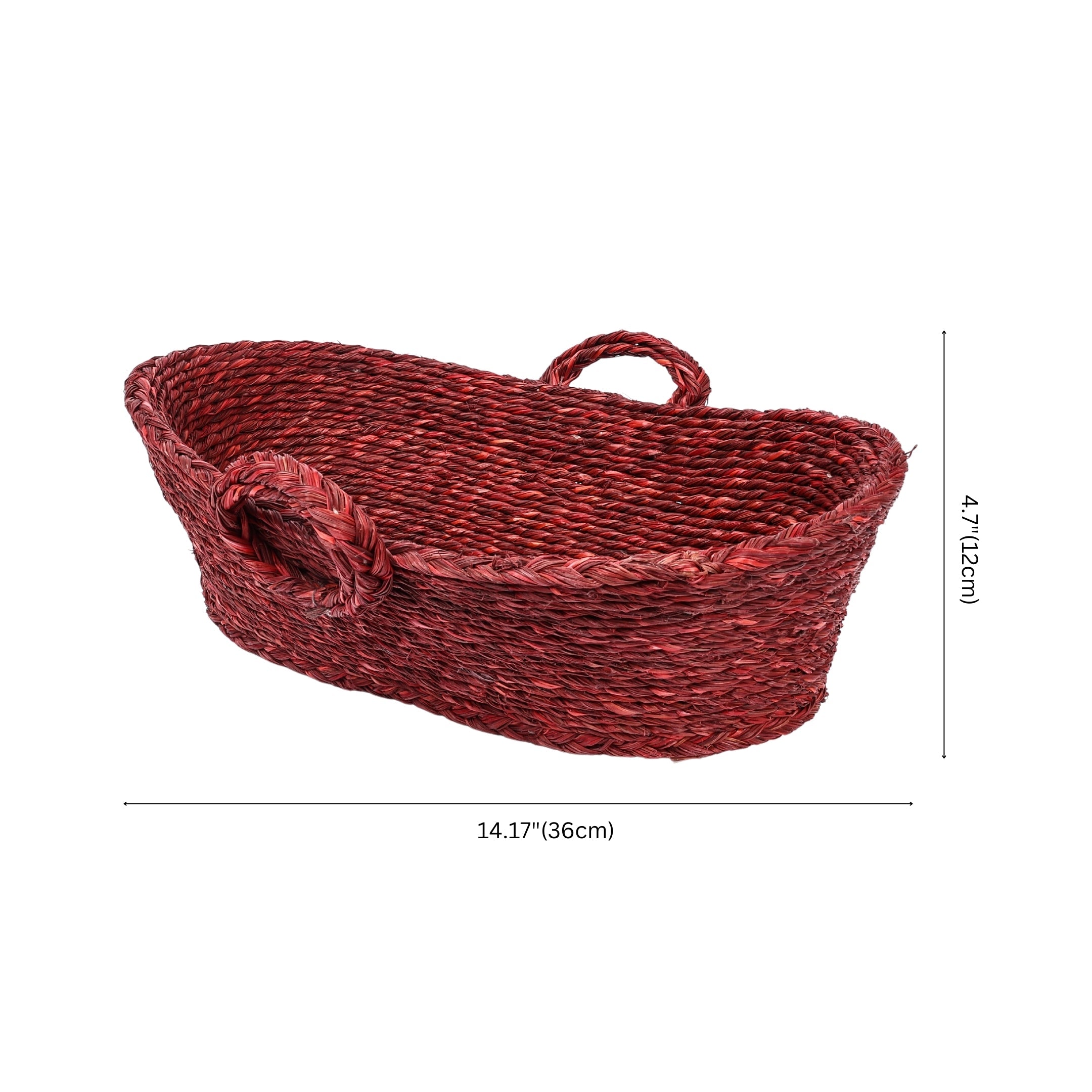 Handwoven Sabai Grass Fruit/Vegetable Basket—Reddish Brown