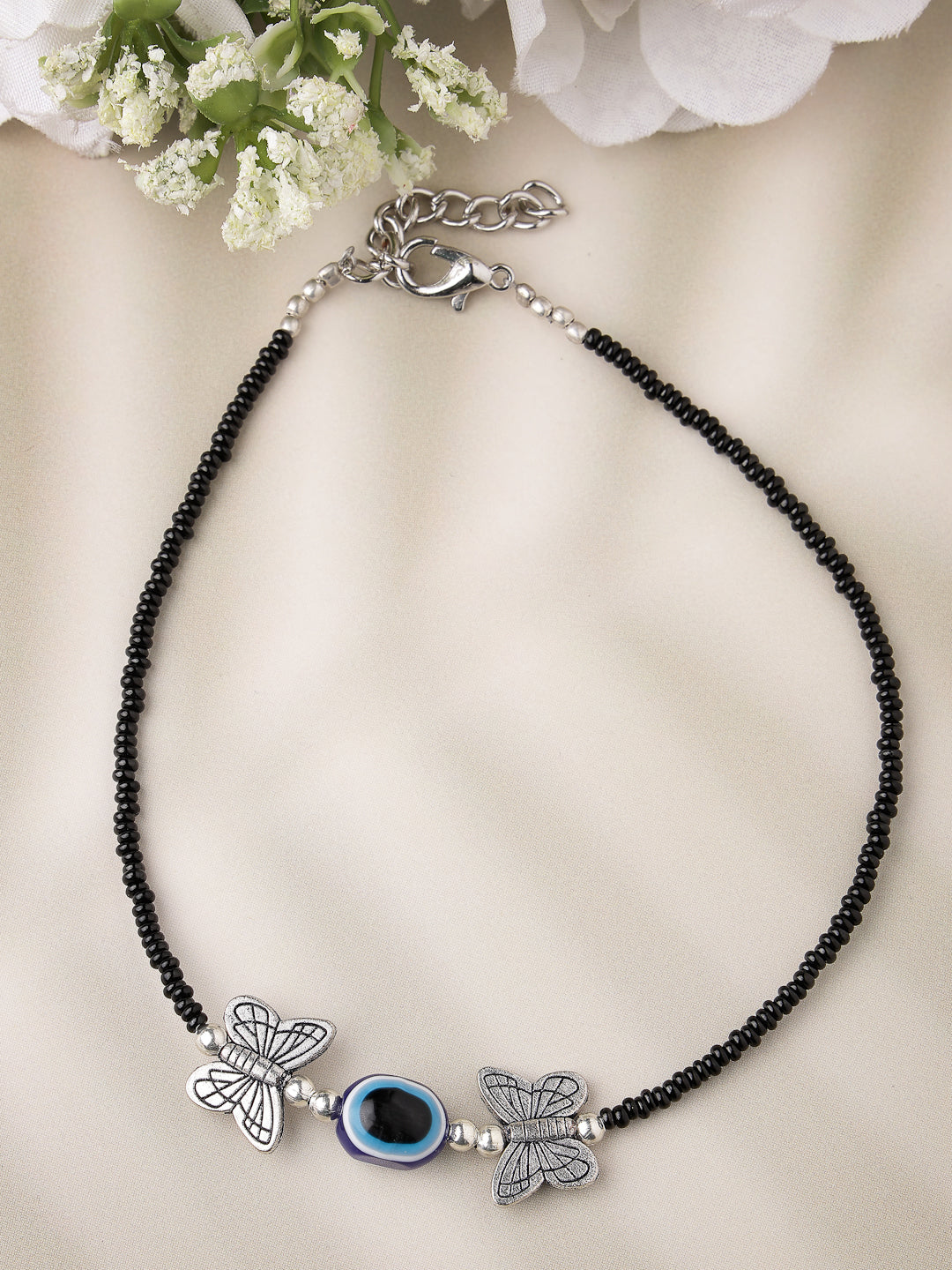 Women's Evil Eye Black Anklets