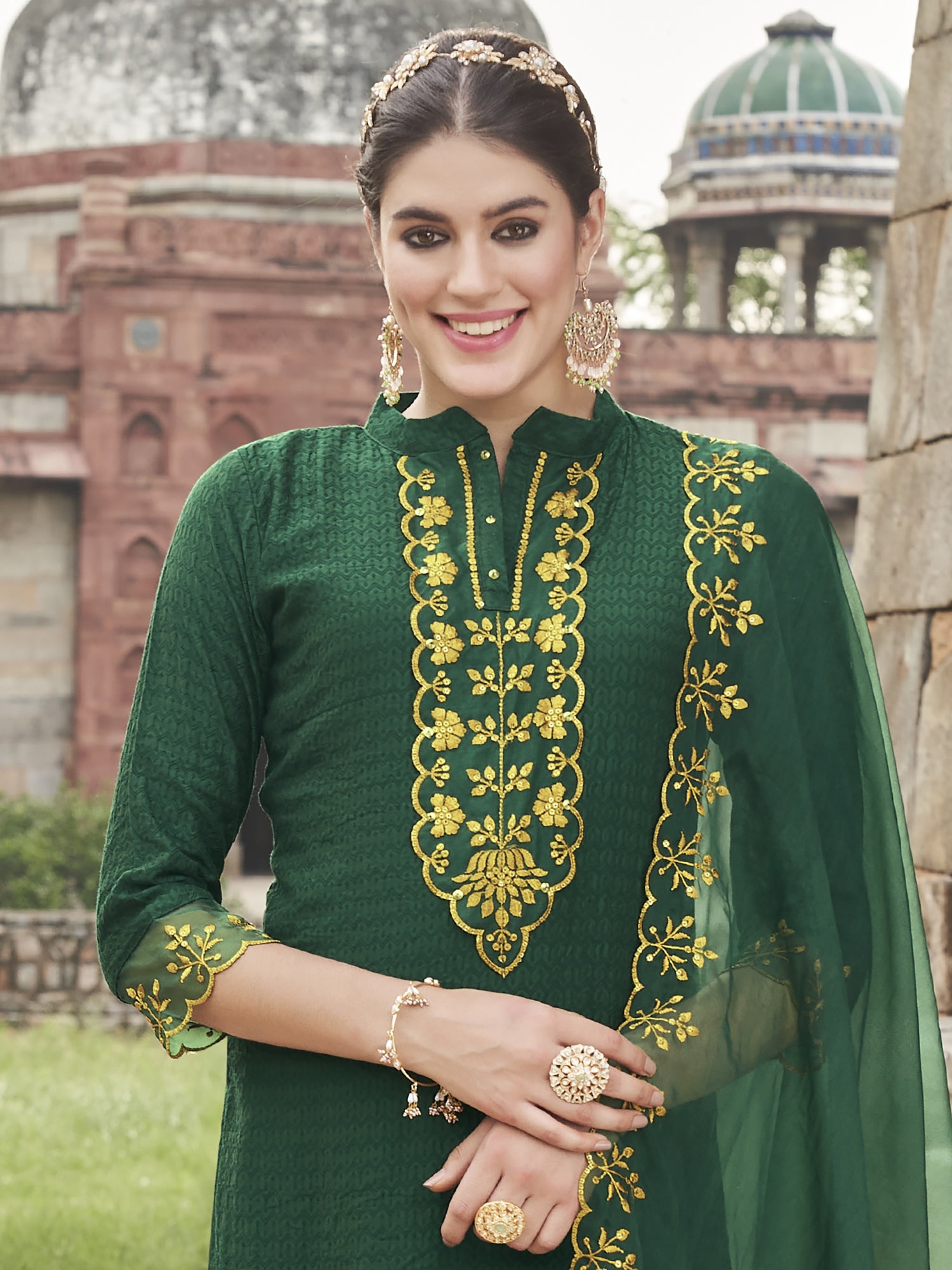 Women's Green Viscose Rayon Kurta Set - Taantav