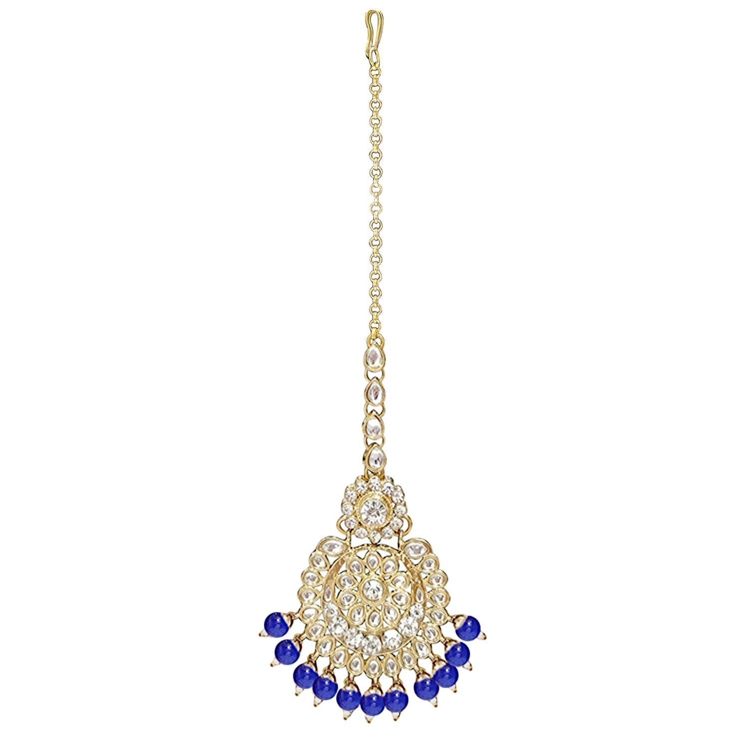 Women's Traditional Gold Plated Kundan Pearl Bridal Necklace Set for Women