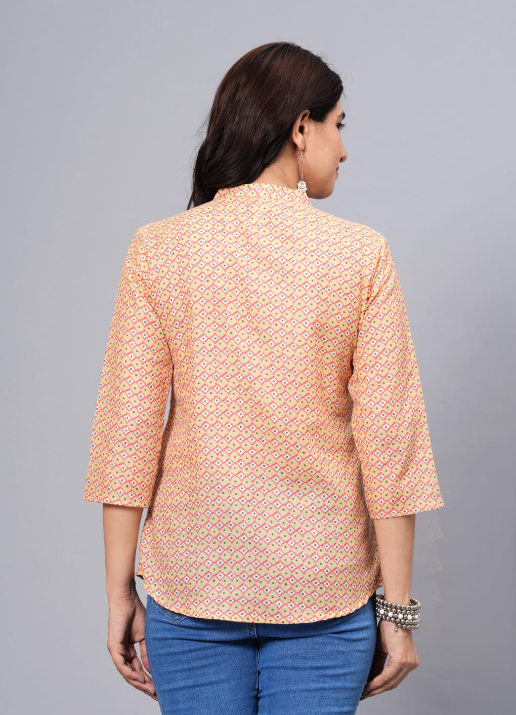 Women's Elegant Printed Cotton Top - Taantav