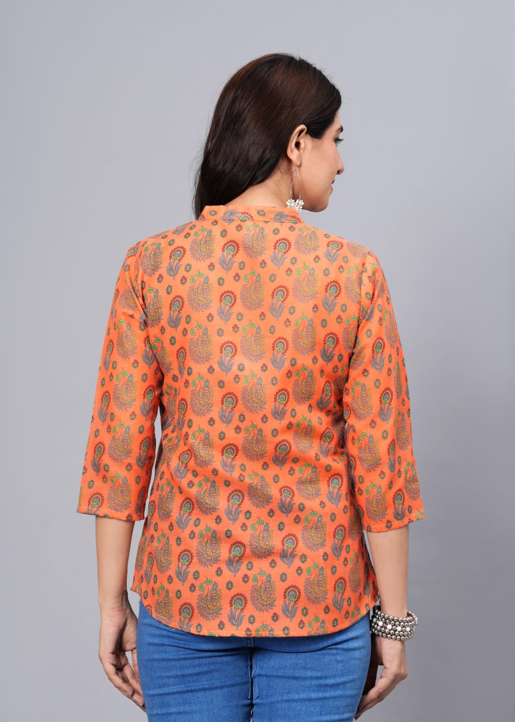 Women's Elegant Printed Cotton Top - Taantav