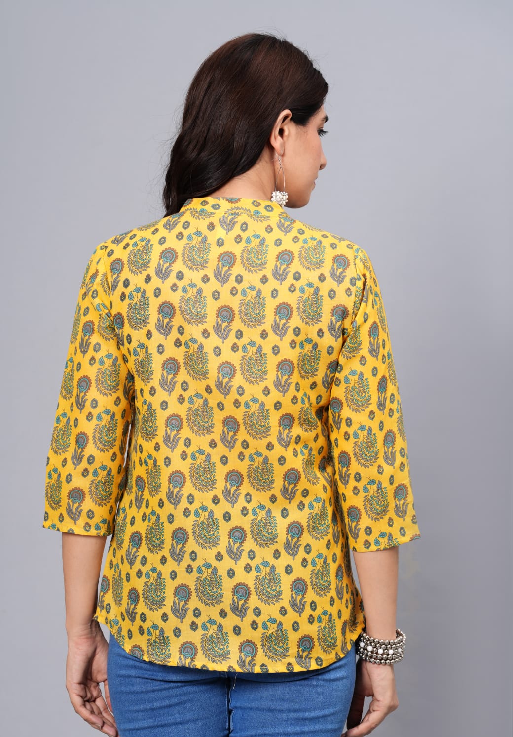 Women's Elegant Printed Cotton Top - Taantav