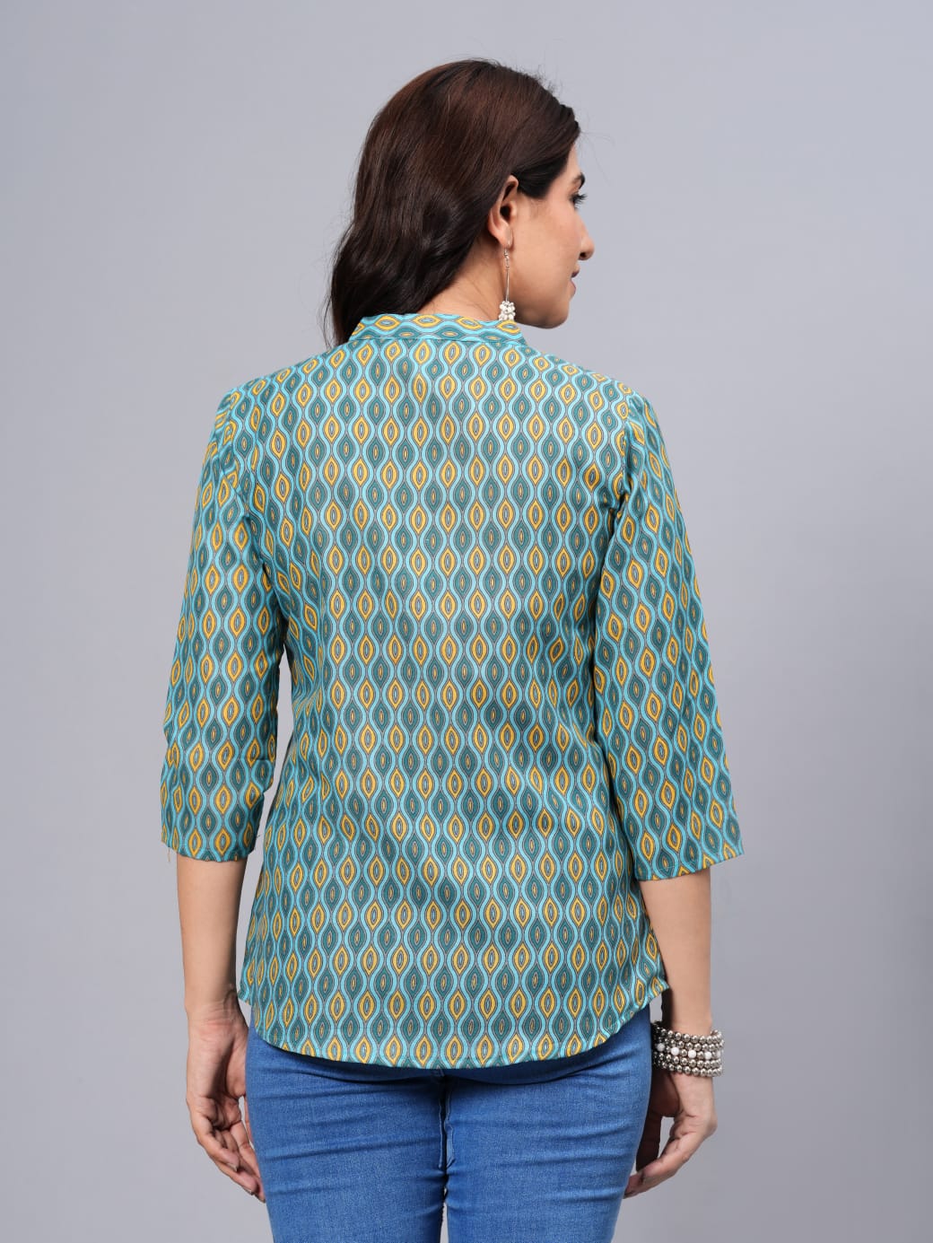 Women's Elegant Printed Cotton Top - Taantav