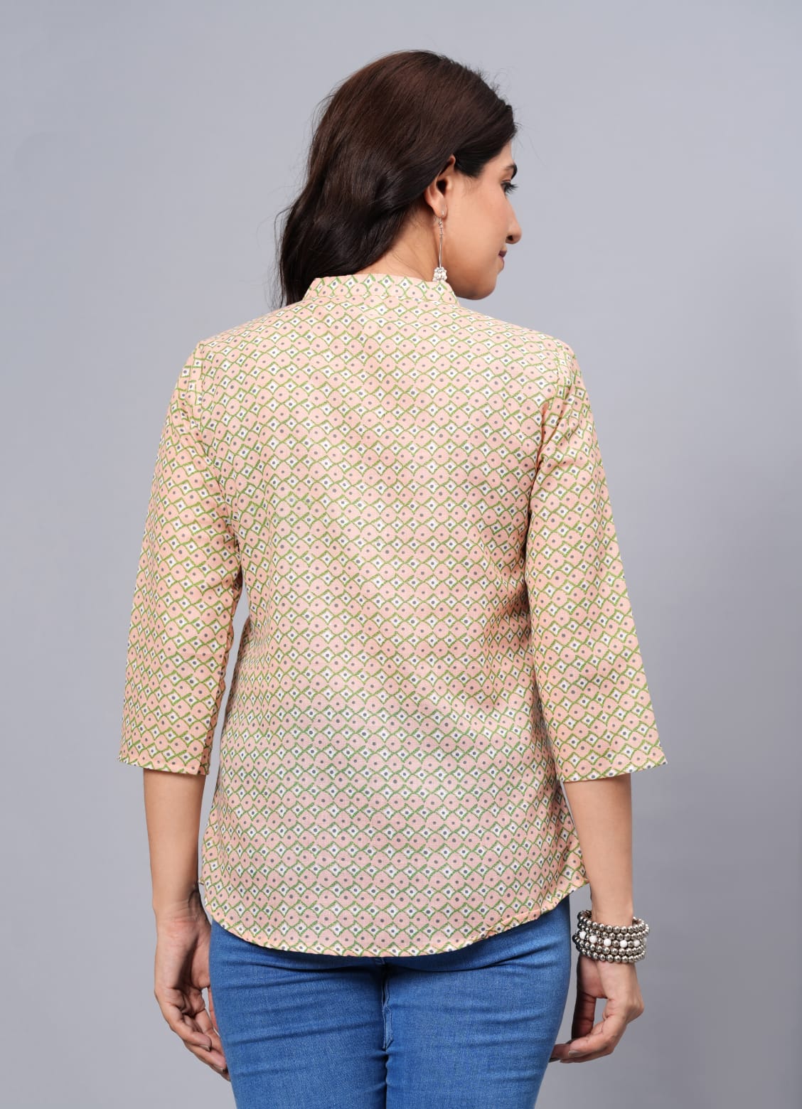 Women's Elegant Printed Cotton Top - Taantav