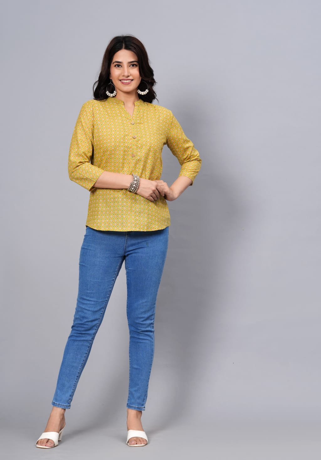 Women's Elegant Printed Cotton Top