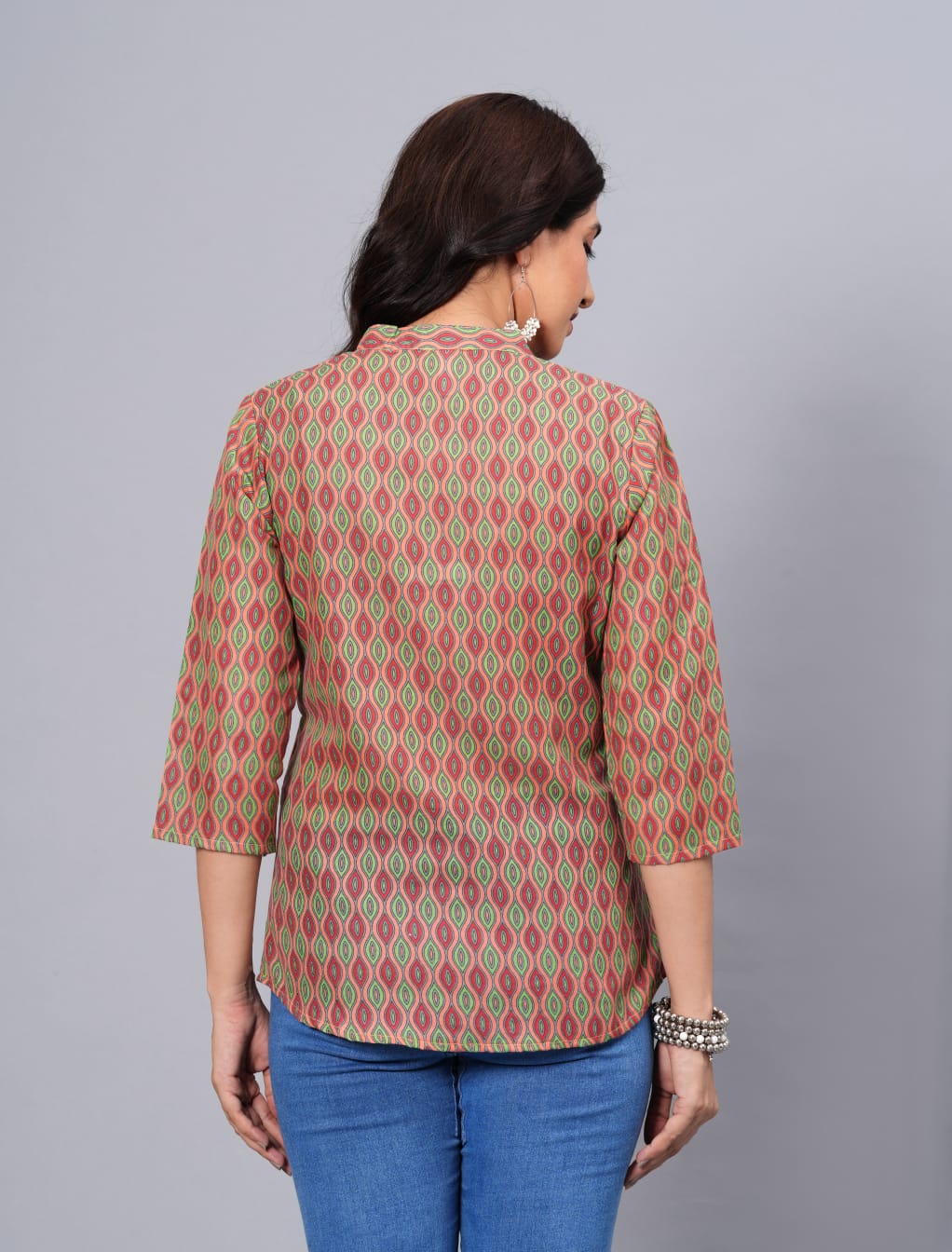 Women's Elegant Printed Cotton Top - Taantav