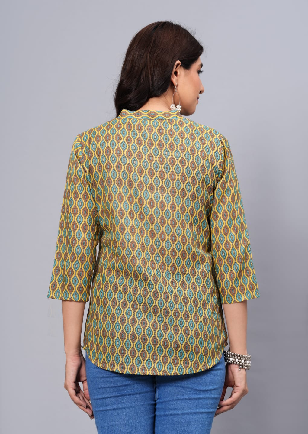 Women's Elegant Printed Cotton Top - Taantav