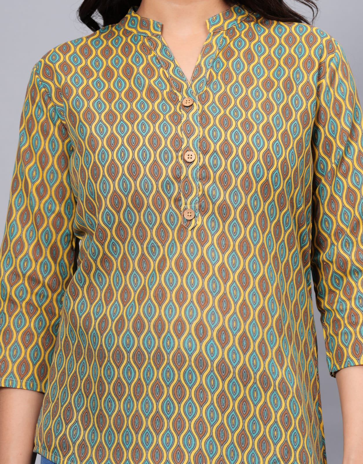 Women's Elegant Printed Cotton Top - Taantav