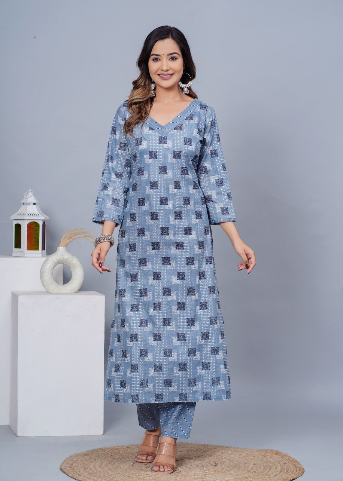 Women's Stylish Cotton Kurta with Pant and Dupatta Set - Taantav