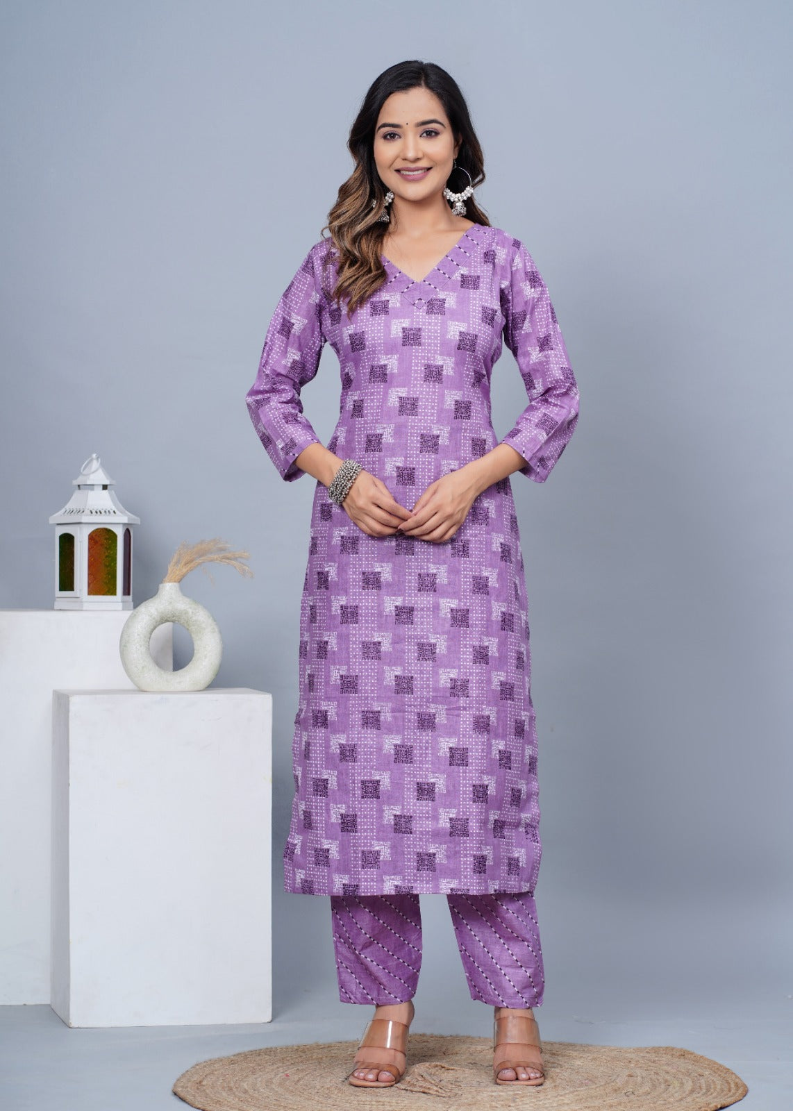 Women's Stylish Cotton Kurta with Pant and Dupatta Set - Taantav