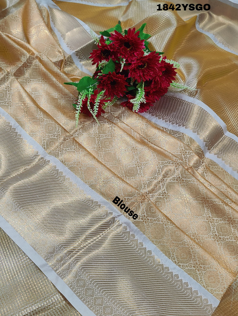 Women's Tissue Silk Banarasi Zari Weaving Saree  KB
