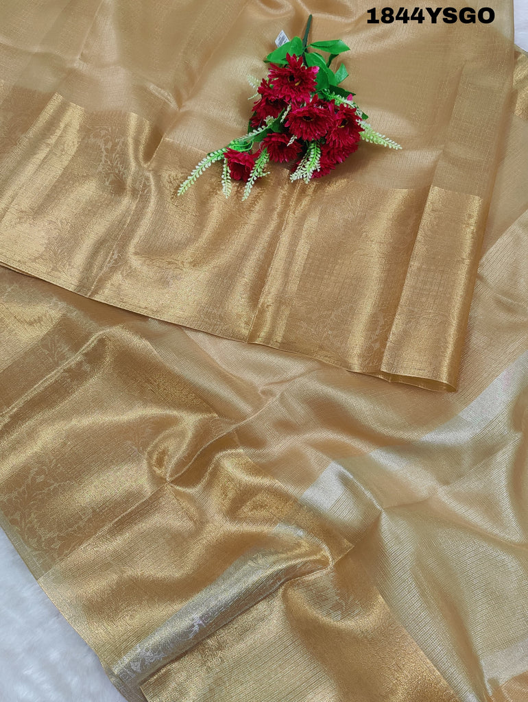 Women's Tissue Silk Banarasi Handloom Saree  KB