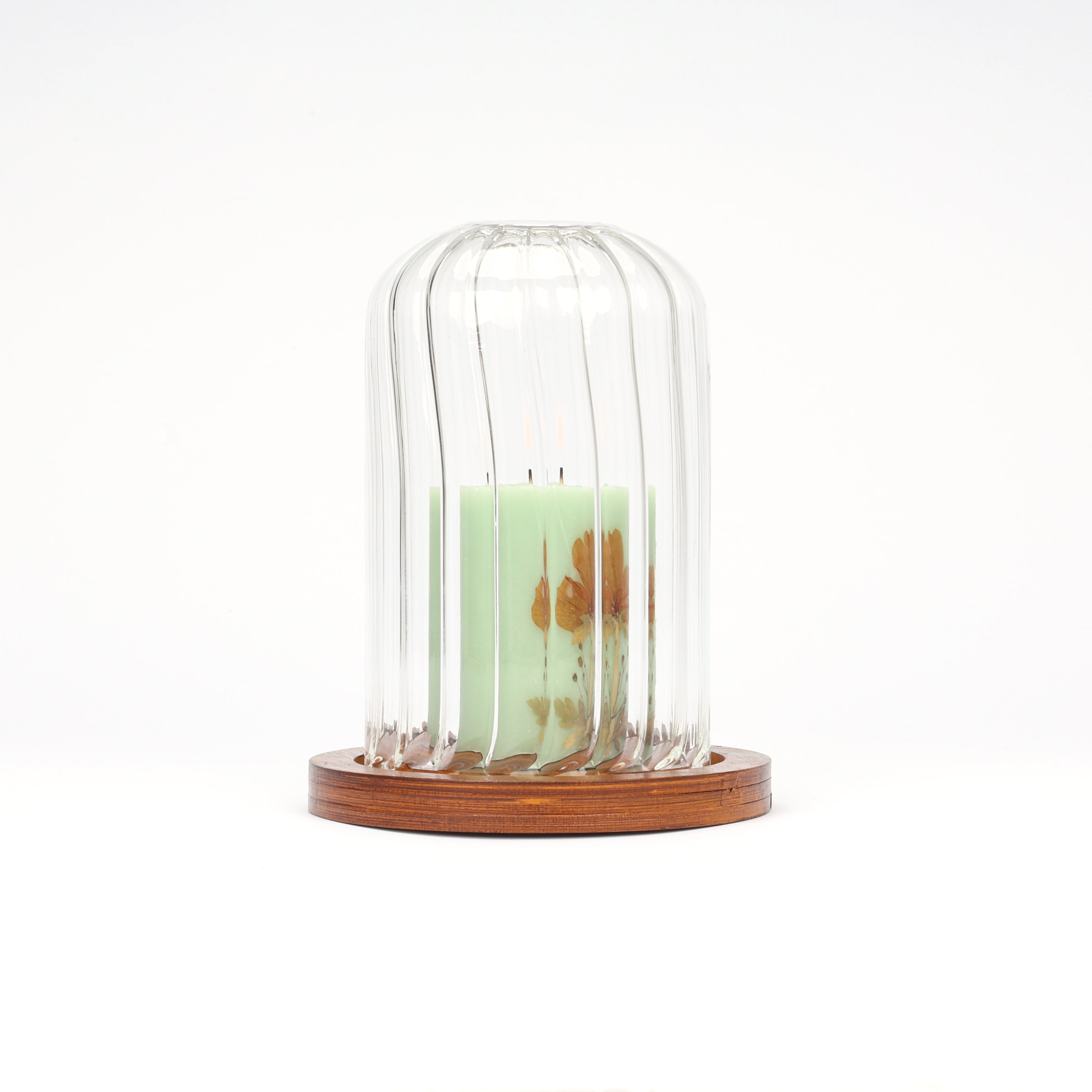 Decorative Glass Dome with Wooden Base - Natriel