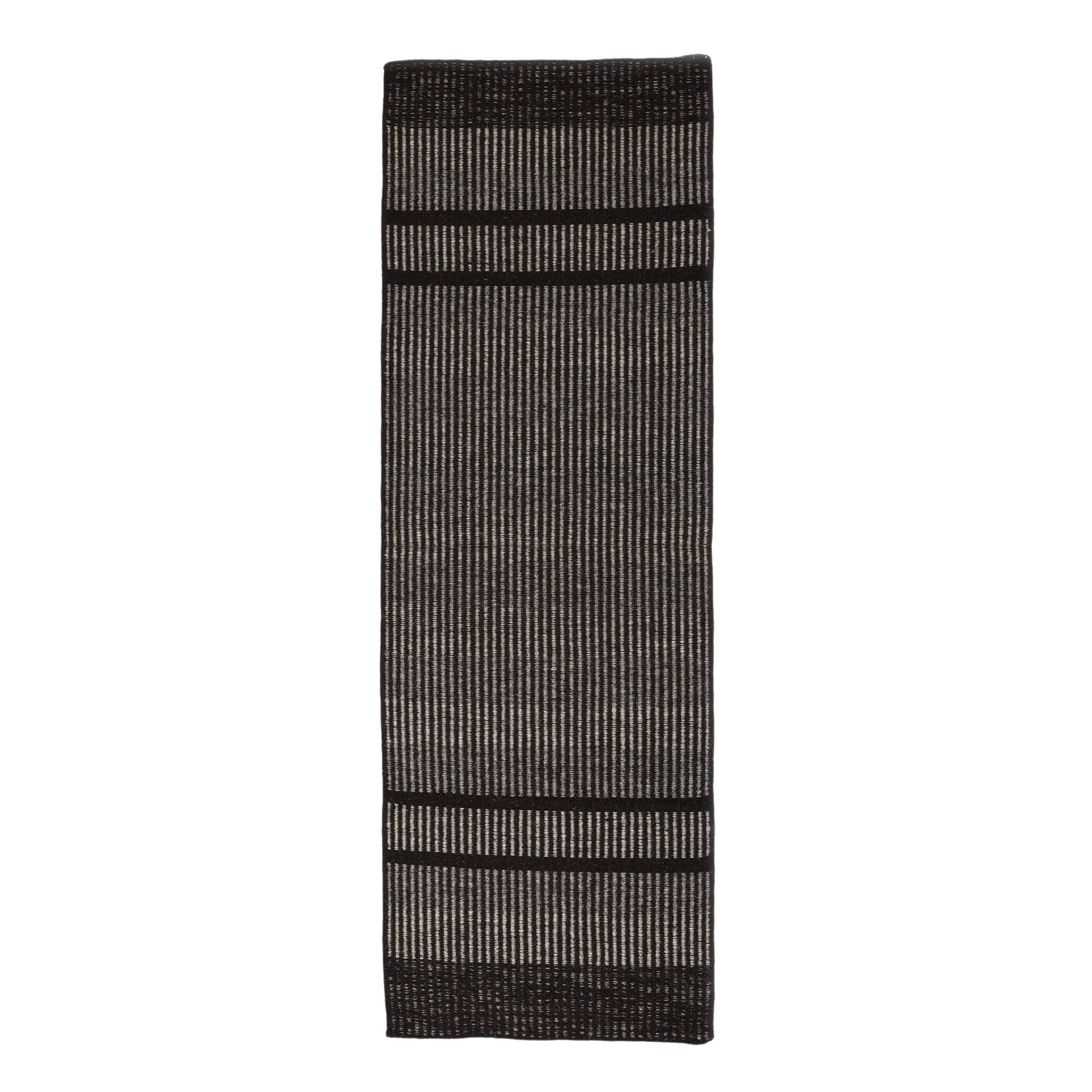 Bedside Runner—Black Colour— Stripe Pattern - Natriel